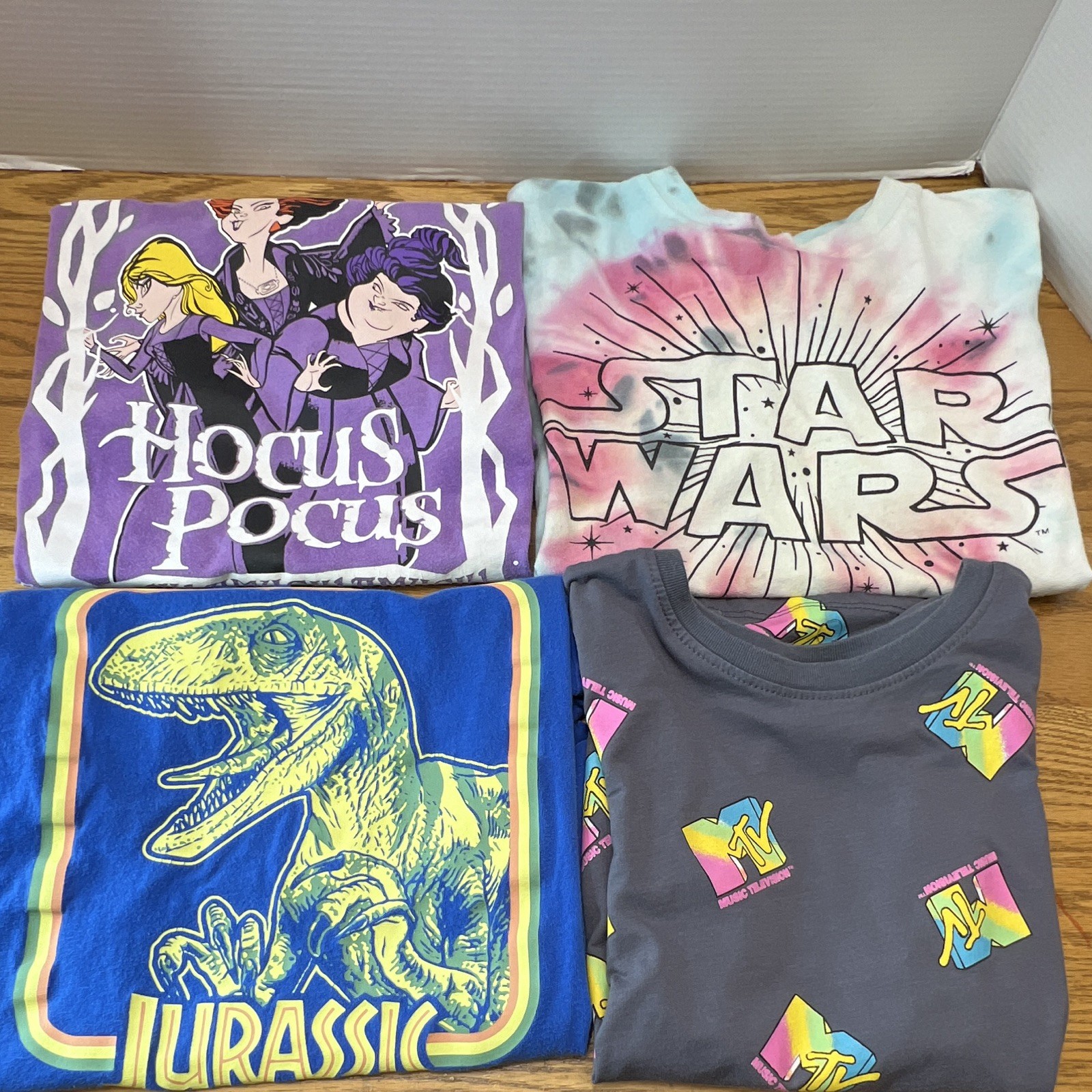 Lot of girls graphic shirts Disney Hocus Pocus Star Wars Mtv Jurassic Park L XL