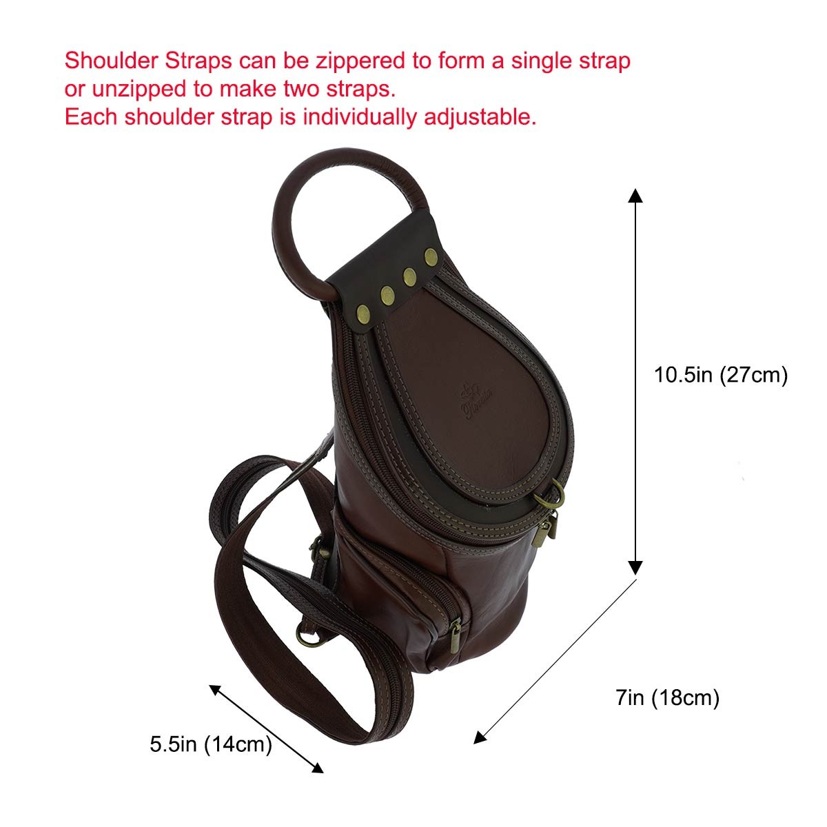 Fioretta Italian Genuine Leather Top Handle Backpack Handbag Shoulder Bag For Wo