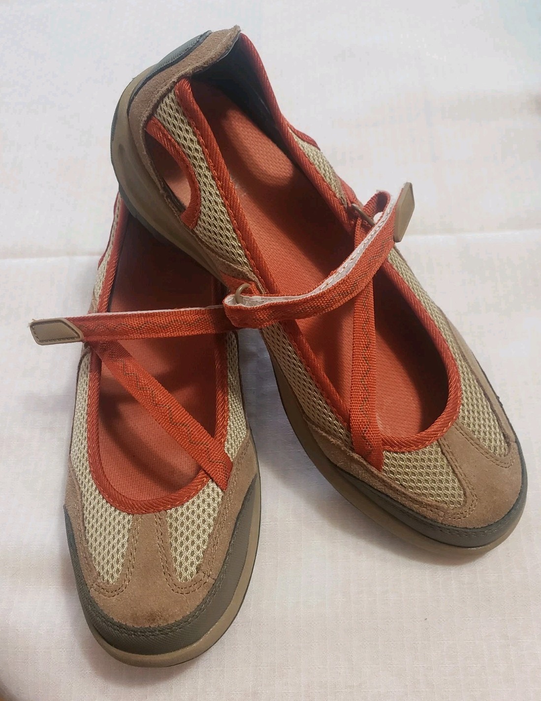 LANDS’ END Leather Mesh Loop Mary Jane Trekker Athletic Shoes 8.5 M NEW