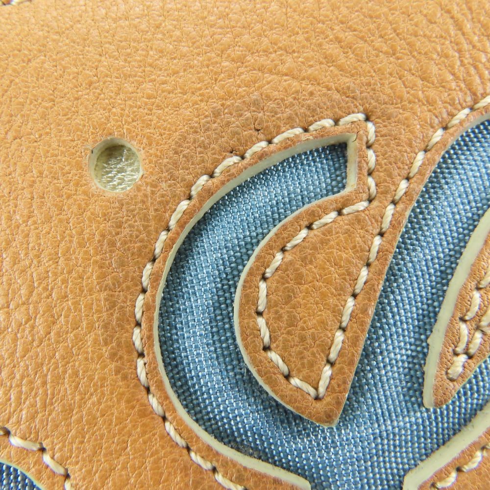 USED LOEWE Shoulder Bag anagram 340807 Nylon/leather Blue Camel Everyday use