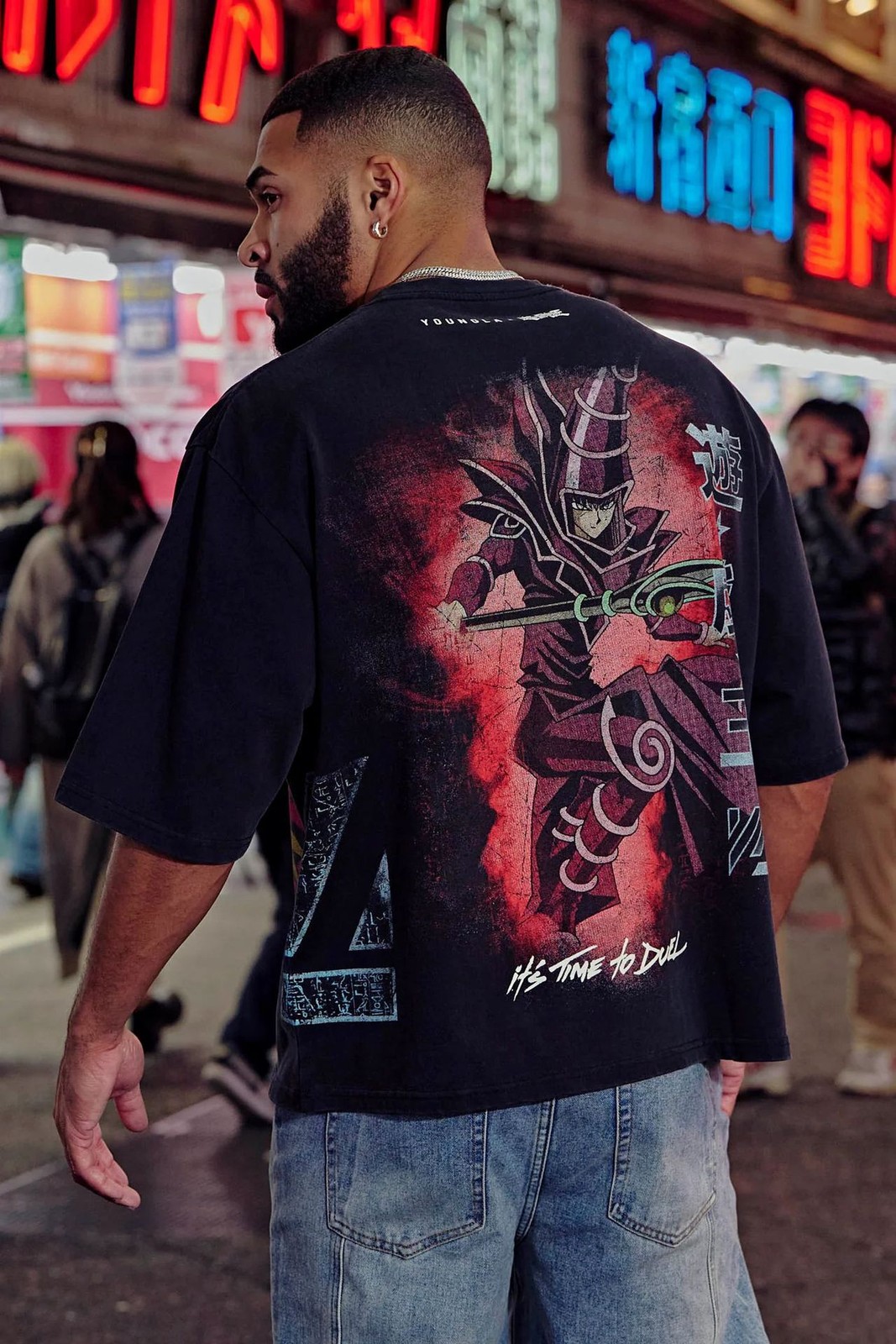 New YOUNGLA Collaboration Yu-Gi-Oh Men Oversize T-shirt Short Sleeve Sports Gym