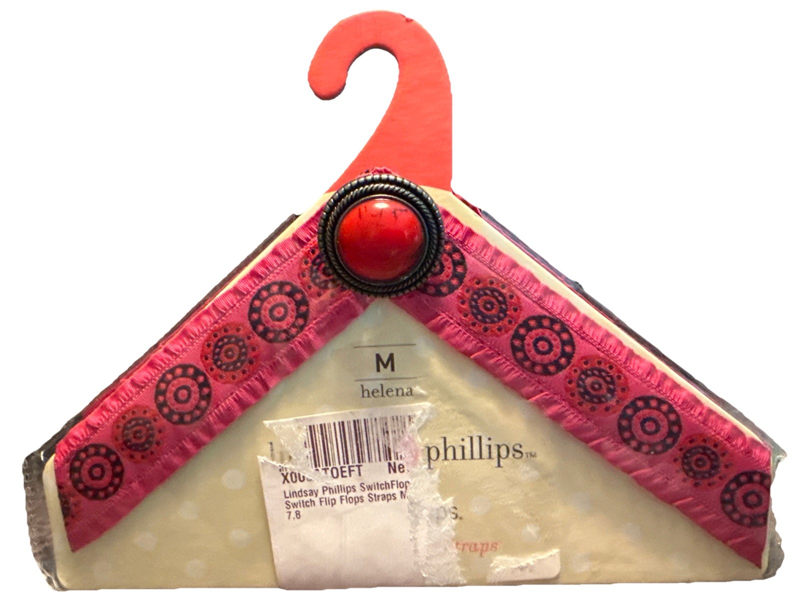 Lindsay Phillips Switchflops Interchangeable Straps Helena Pink Black Sz M NEW