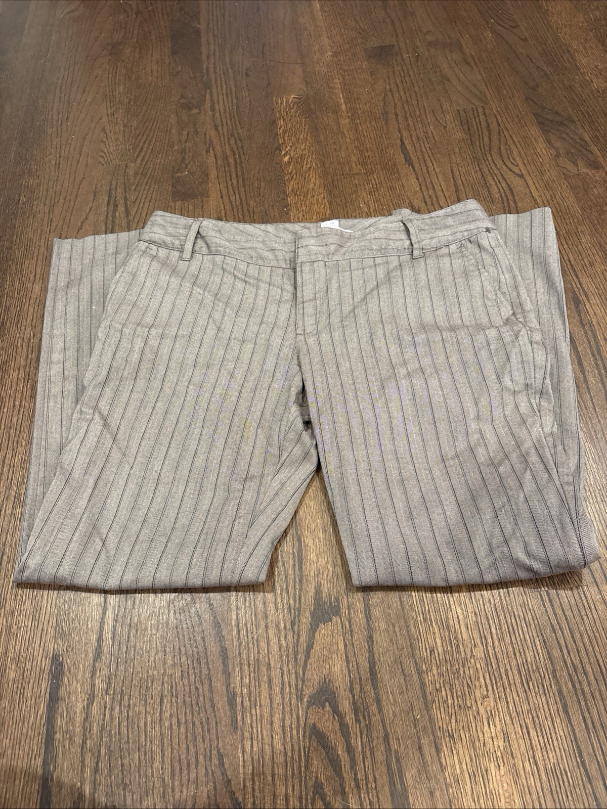 Vintage Old Navy, Brown, And Black, Striped Lack Trouser Pants Stretch Size 14