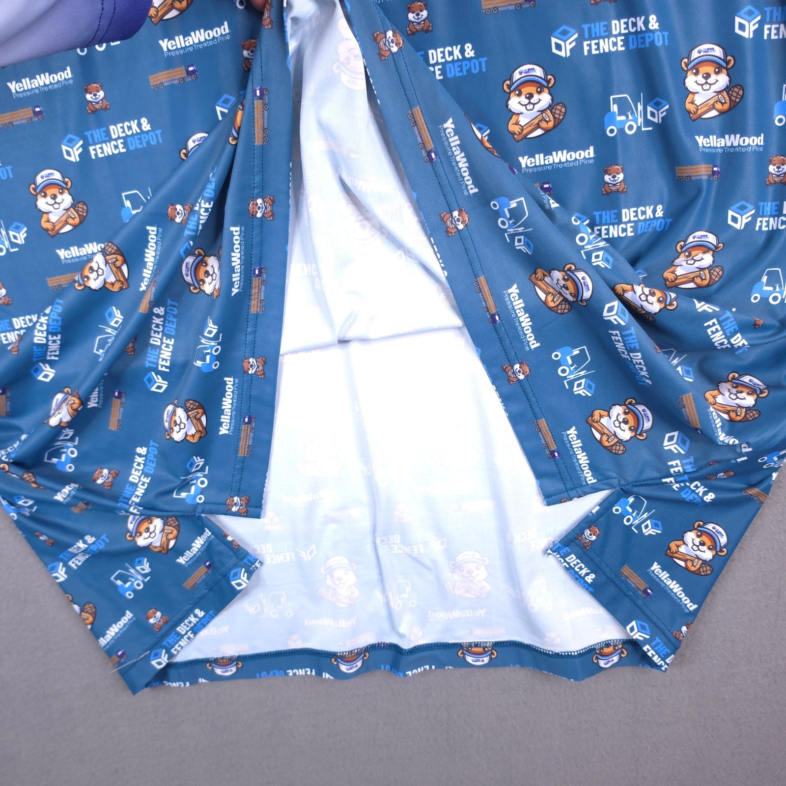 Fore Fathers Mens XXXL Blue YellaWood Novelty Beaver Golf Polo Shirt