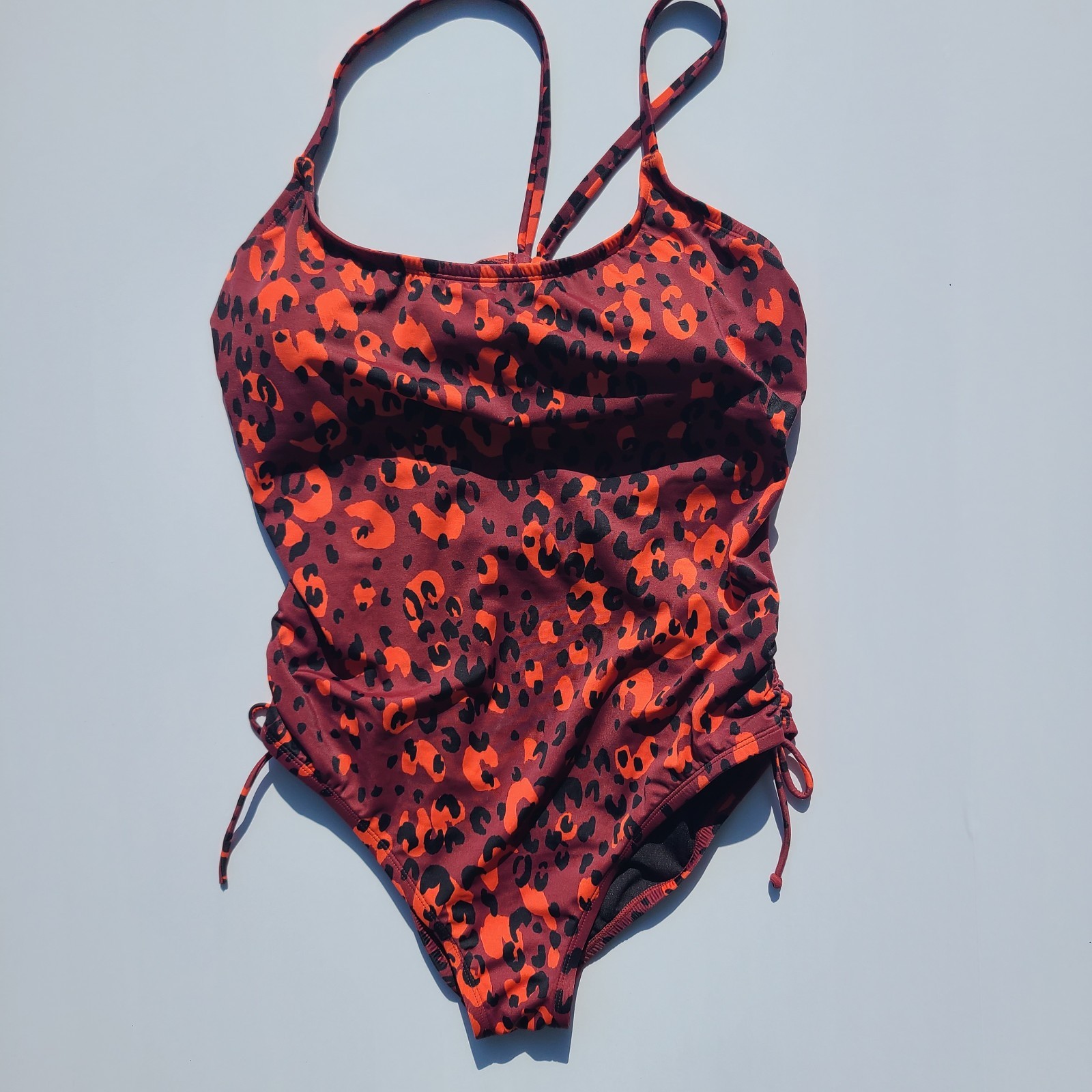 Beach Betty by Miracle Brands Orange-Red Leopard One-Piece Swimsuit Large