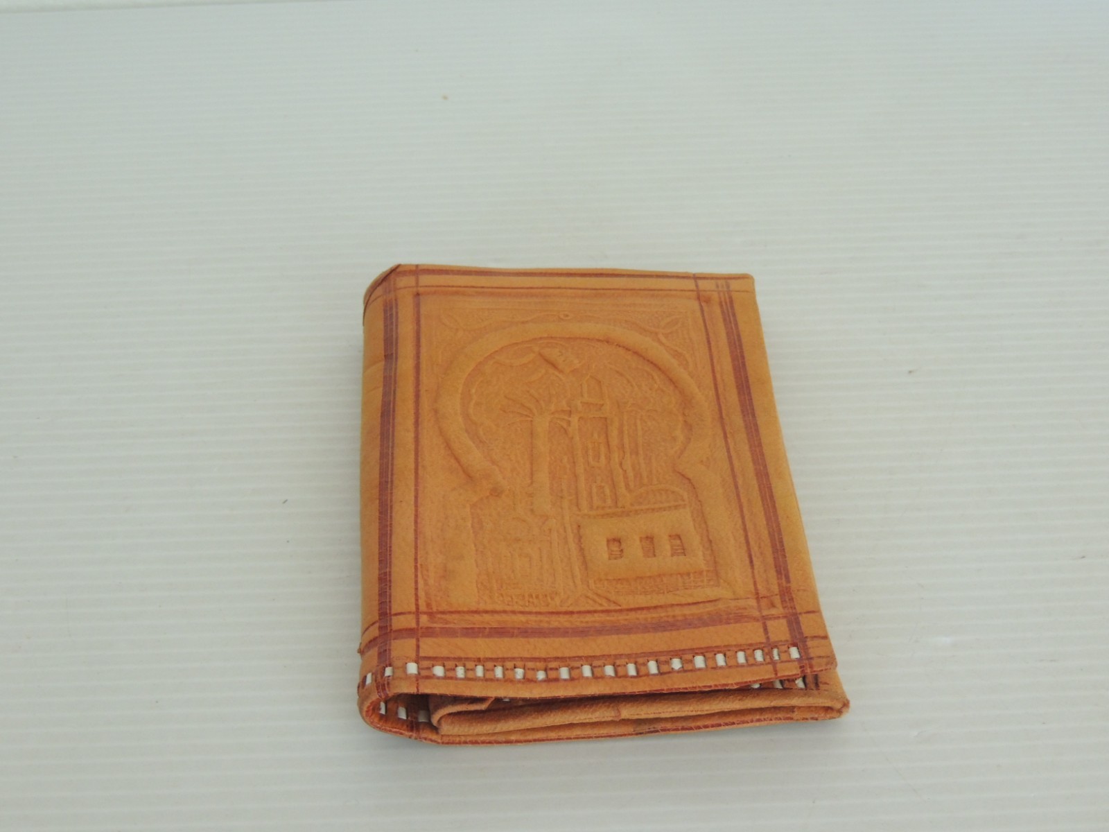 Moroccan Wallet Genuine Leather Bifold Handmade Unisex 5 3/4 length 3 3/4″ wide