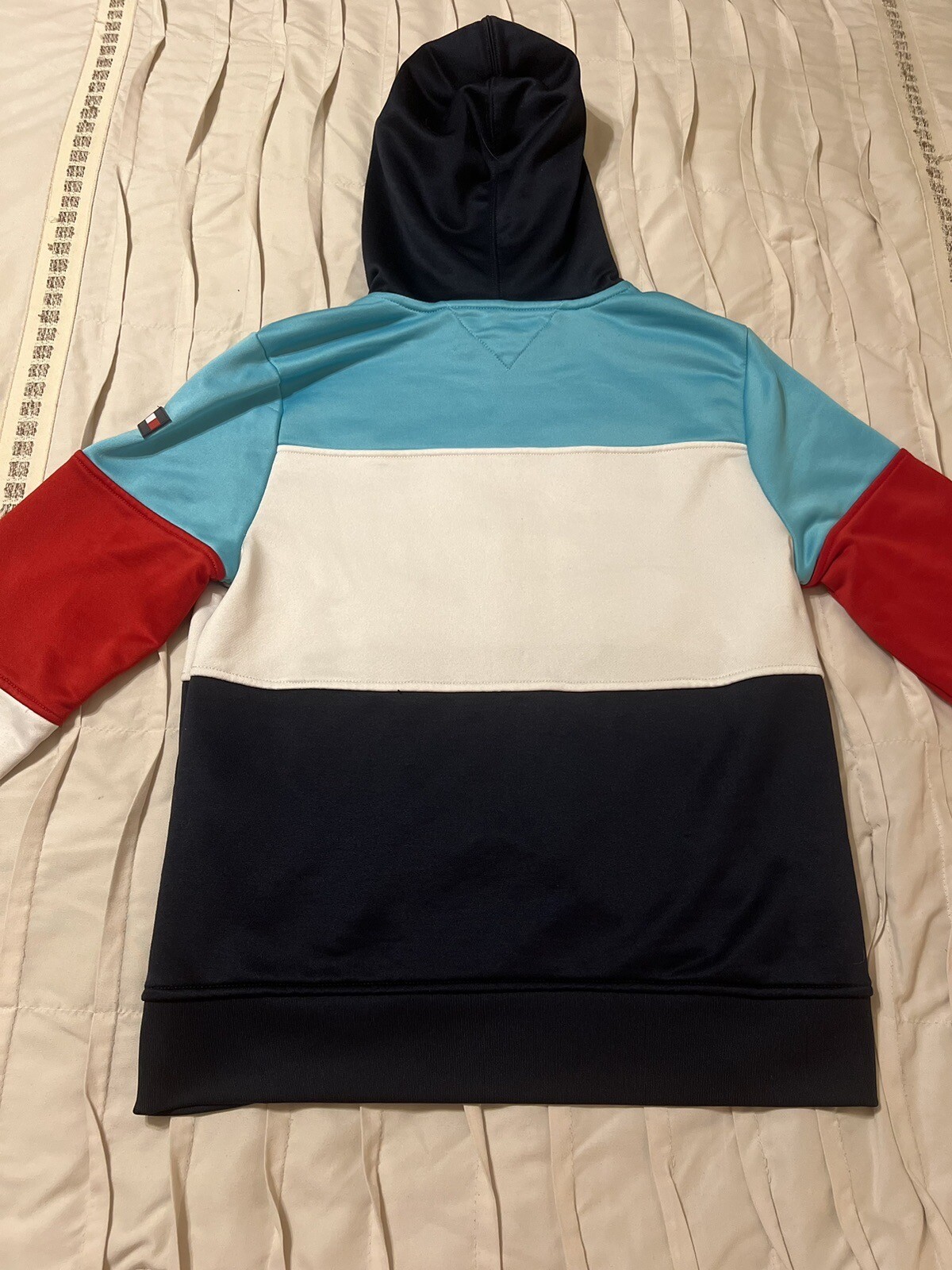 Tommy Hilfiger Men’s Size XS 85 Hilfiger Hoodie Zip Pockets Multi Color Block