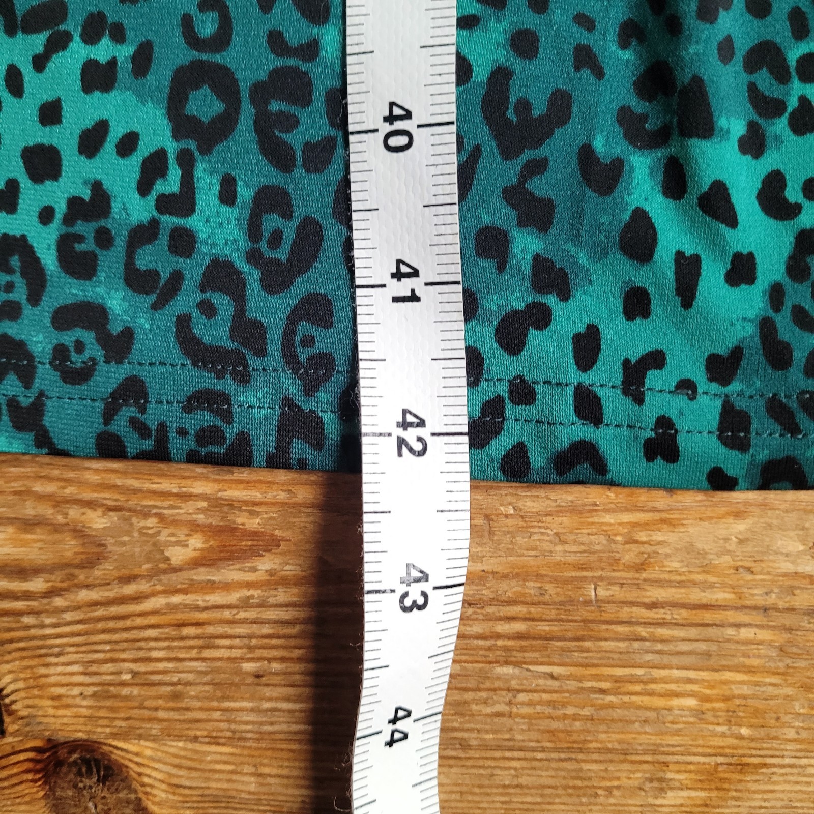 Jolie Moi Green Animal Print Jersey Dress V-neck Knee Length Pockets Size 14 Uk