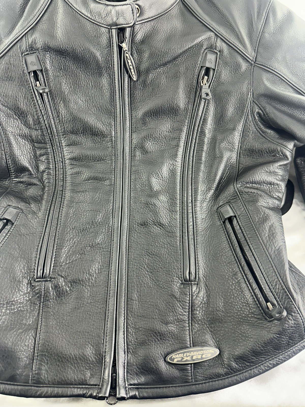 Harley-Davidson FXRG Leather Jacket Womens M Moto Biker 98520-05VW Armor