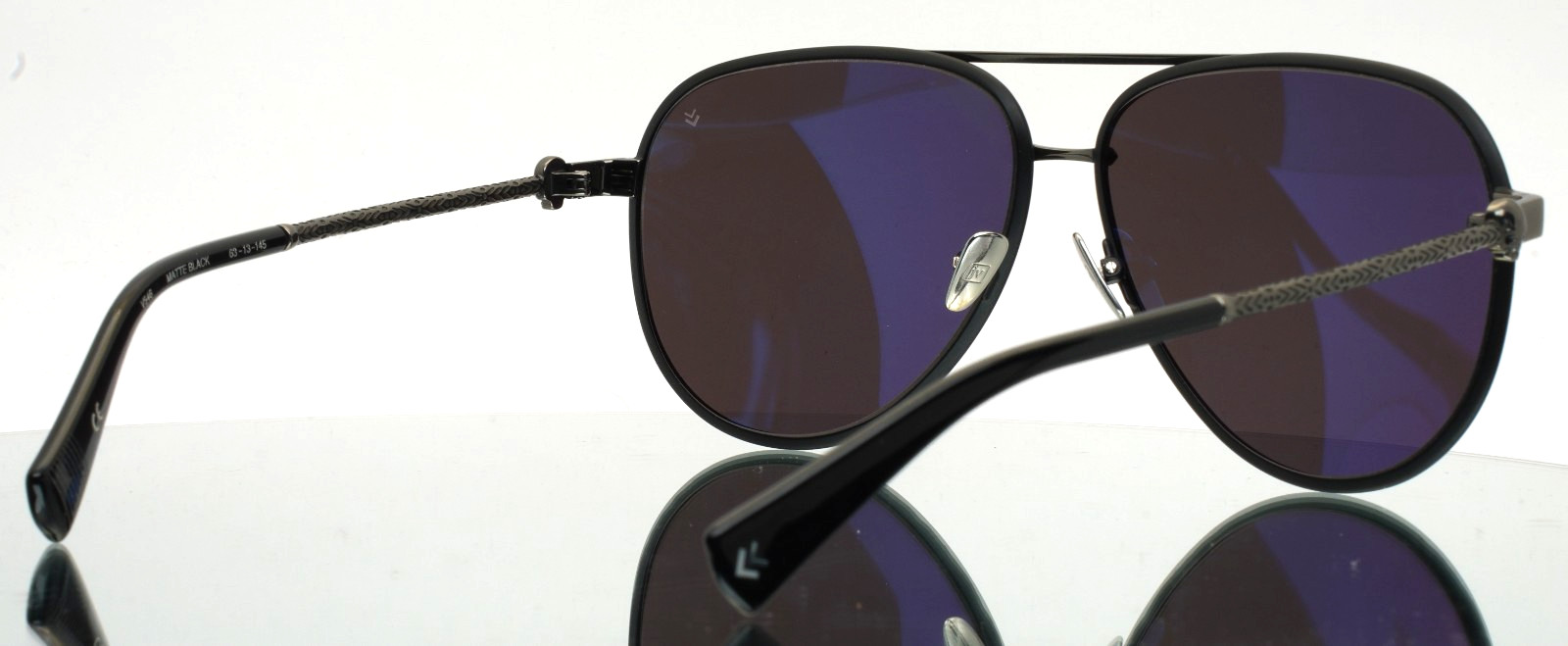 JOHN VARATOS V546 Black Gunmetal Mens Aviator Mirror Sunglasses 63-13-145 B:54