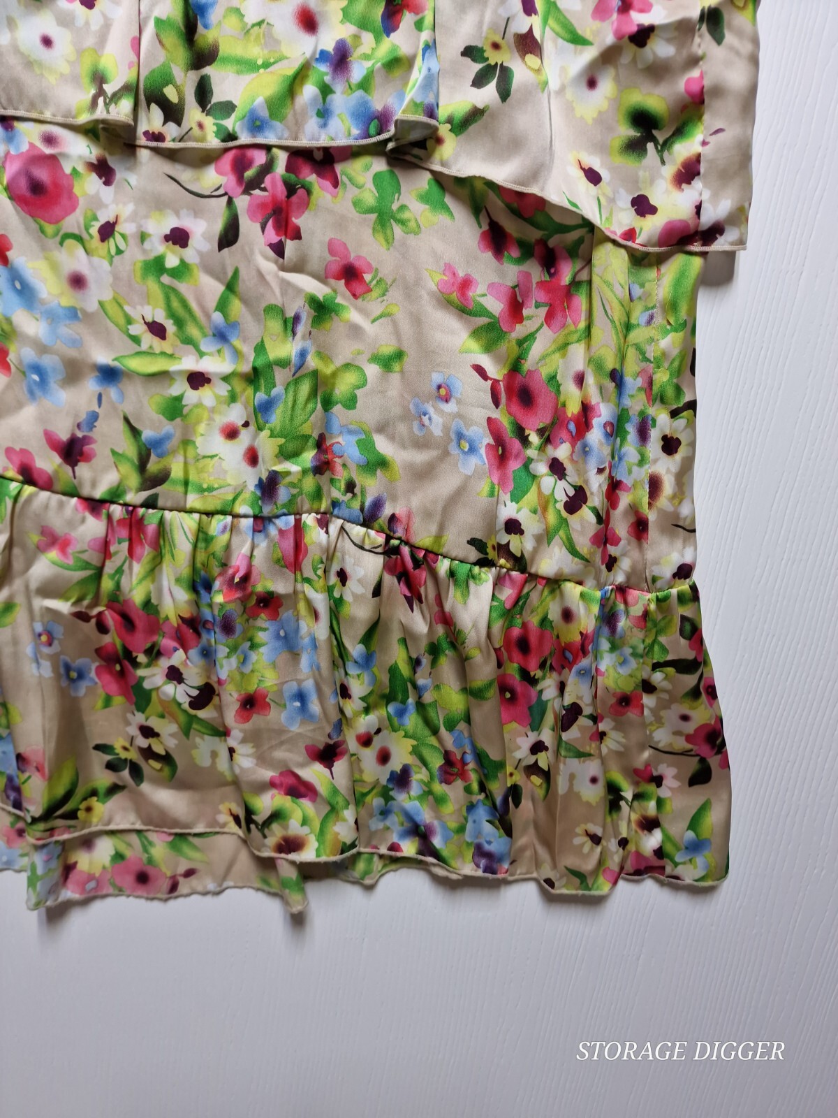Old Navy Maxi Dress Womens Small Multicolor Floral Ruffle Spaghetti Strap Preppy