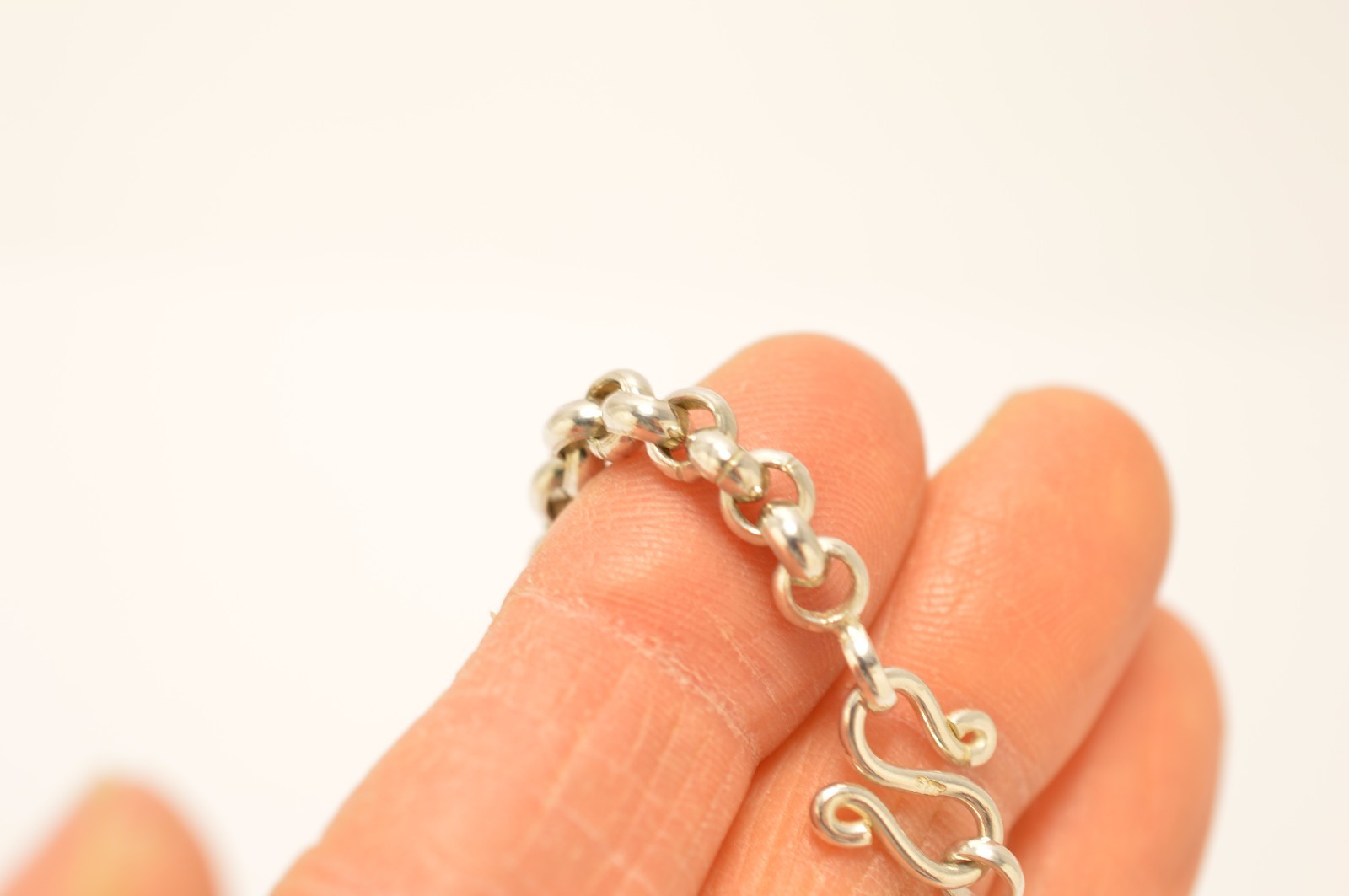 Solid 925 Sterling Silver Rolo Link Chain Bracelets. 12/13g, 21/22cm, 7.8./8.3″