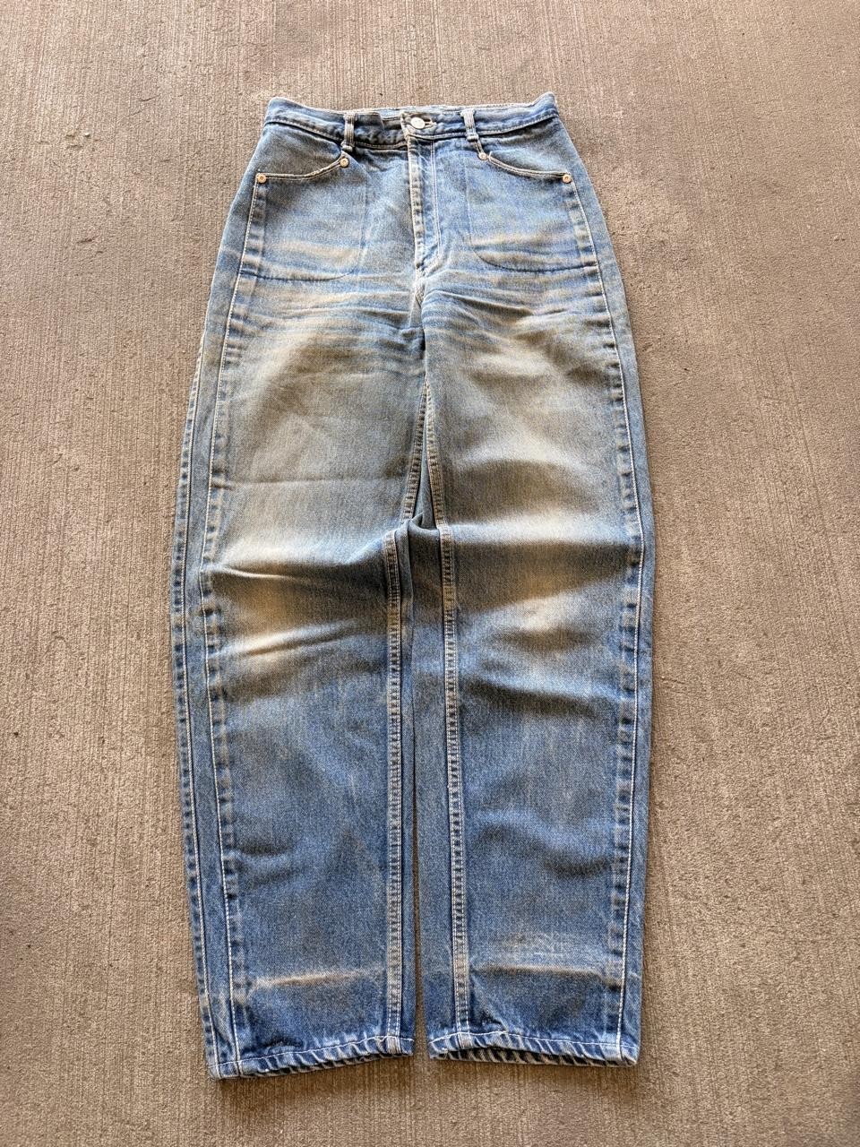 vintage 90s y2k faded baggy jeans, “pulse” brand, fatigue style front pockets