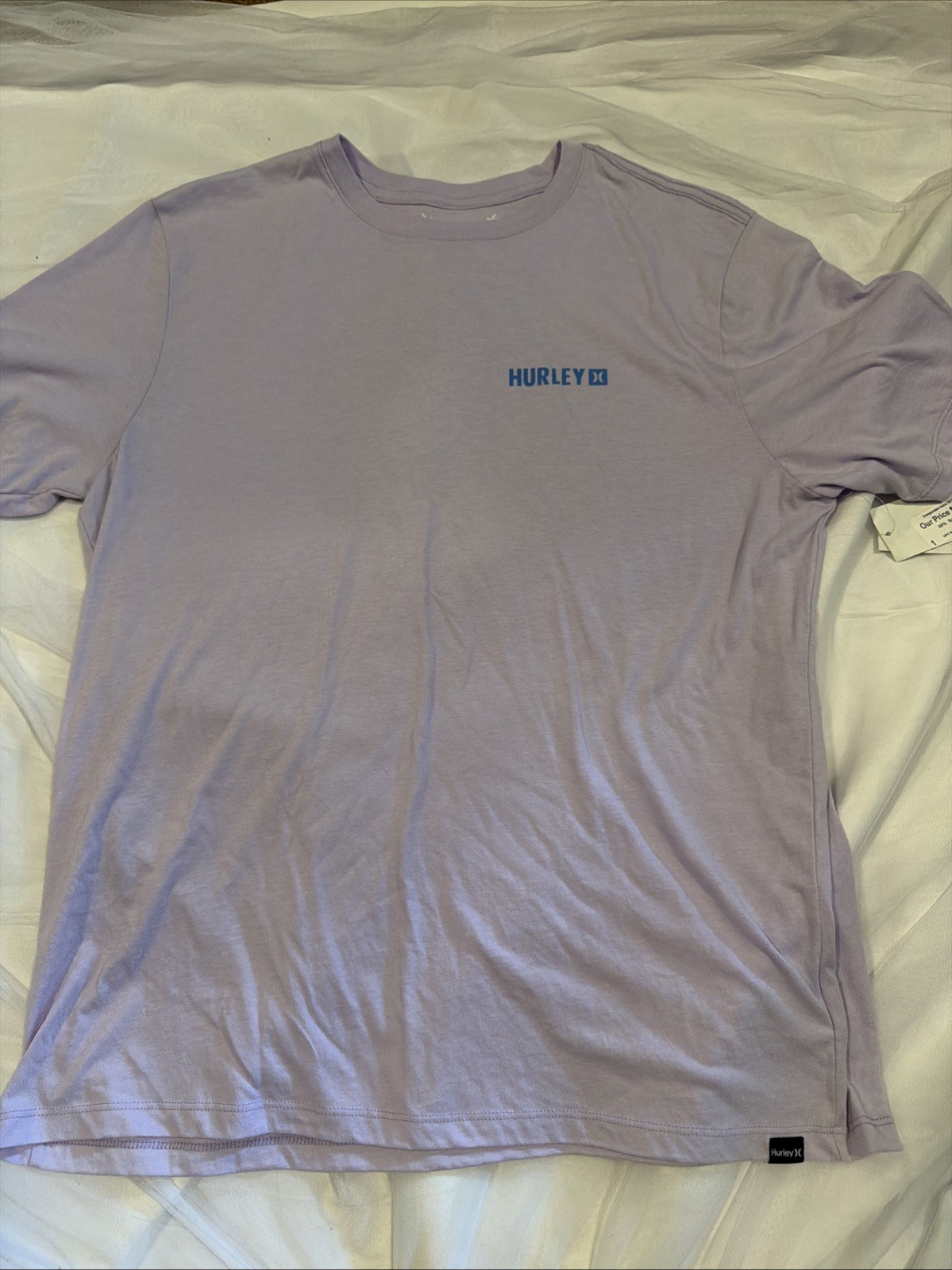 Hurley Men’s Short Sleeve T-Shirt Crew Neck Light Purple Sz Large