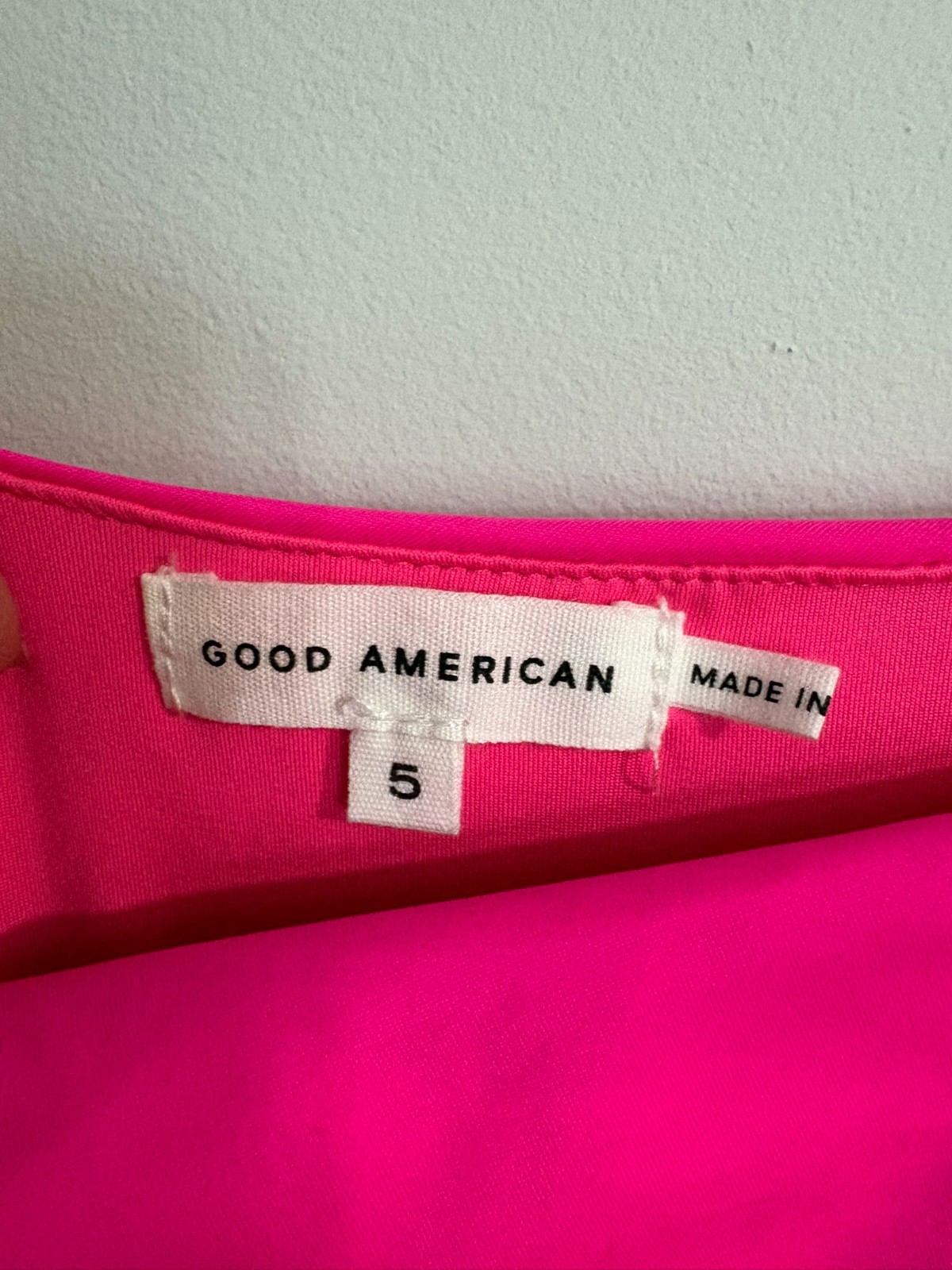 NWT Good American Maxi Dress Sz 5 Slit Spaghetti Staps Ruched Side Knockout Pink