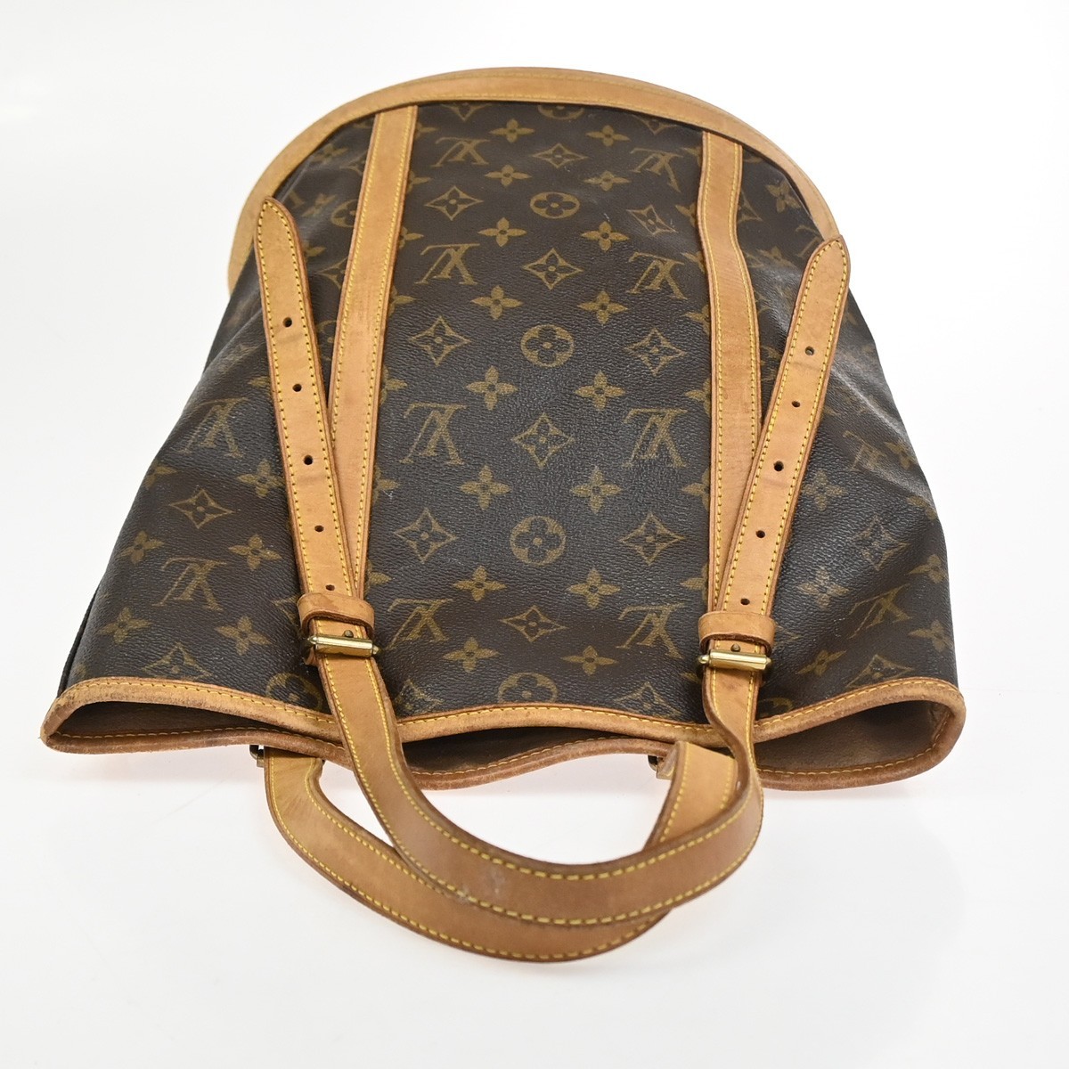 LOUIS VUITTON BUCKET GM Shoulder Tote Bag Monogram Leather Brown M42236 64KD021