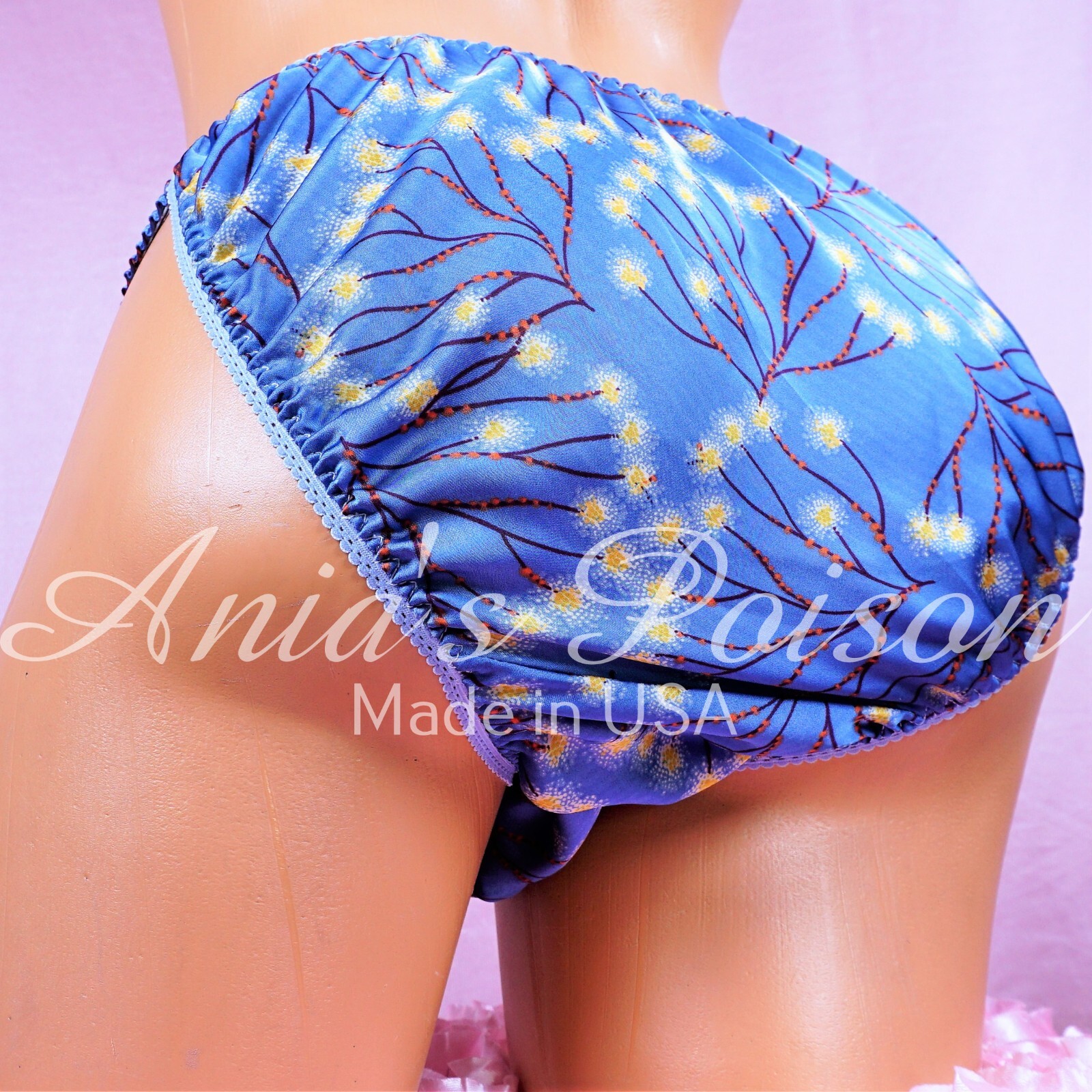 Sissy Satin Panties for MEN – silky soft Asian floral string Bikini Or bra skirt