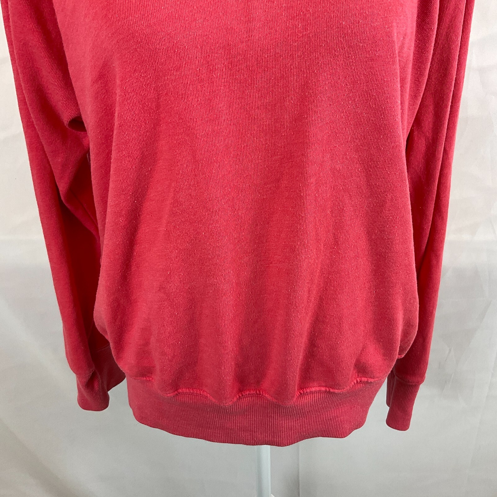 Sundry Sweatshirt Style Top 3 Salmon Pink Embroidered Stripes Long Sleeve US L