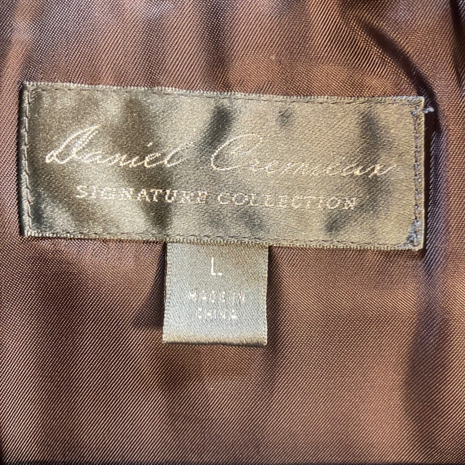 Daniel Cremieux Signature Collection Brown Wool Blend Car Coat Men Large Zip Bib