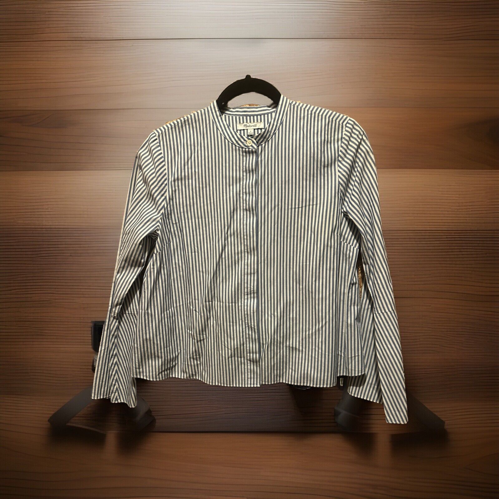 Madewell Women’s Blue Striped Top Bell Sleeves Size S