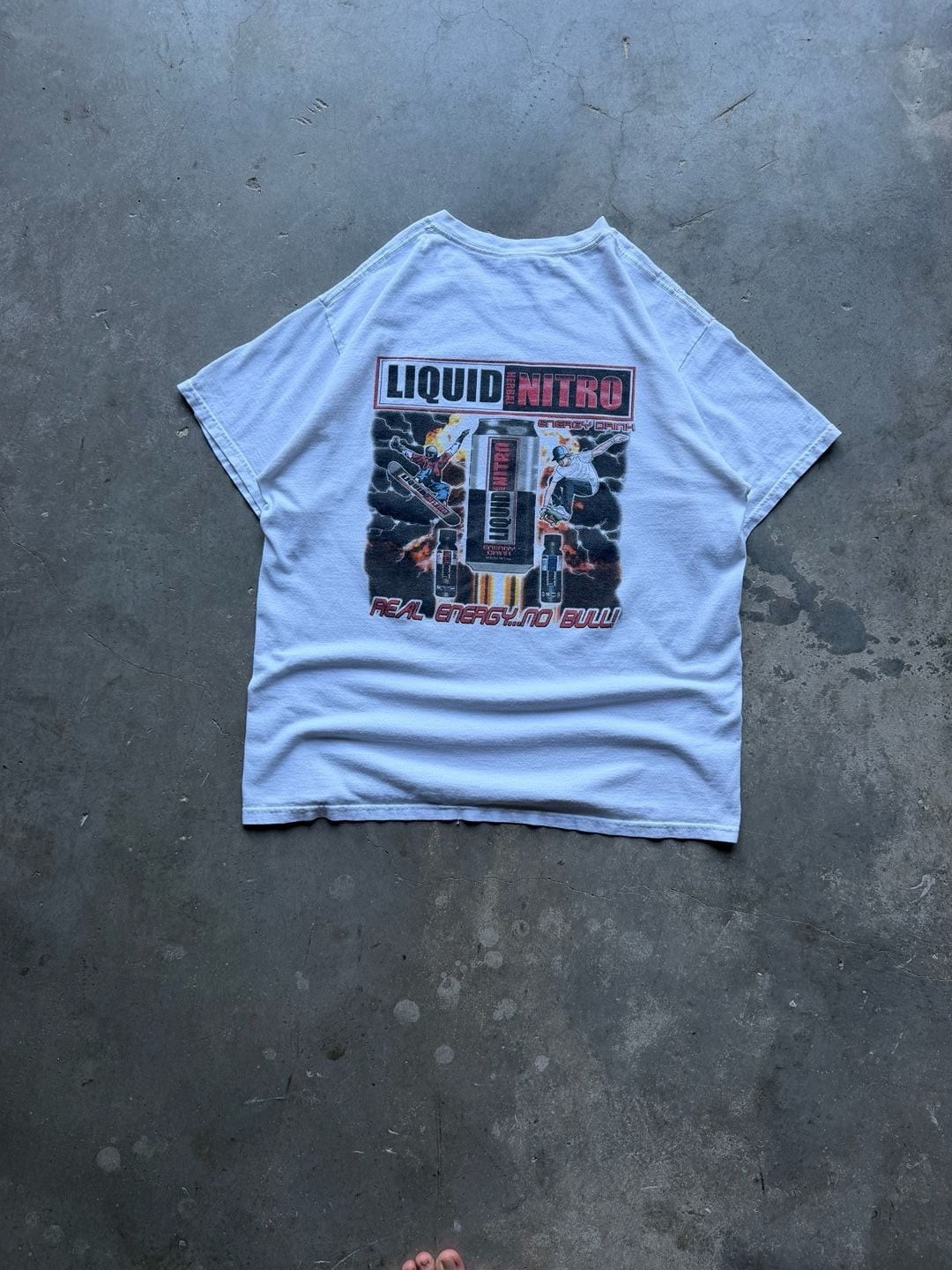 Vintage Y2K Liquid Nitro Energy Drink Skater Style Graphic T-Shirt