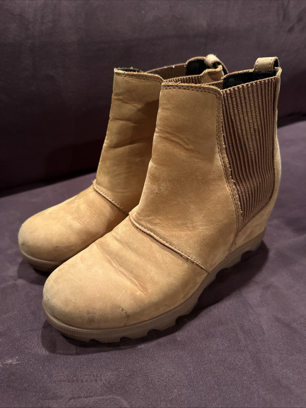 Sorel Joan of Artic II Leather Chelsea Wedge Boots 8