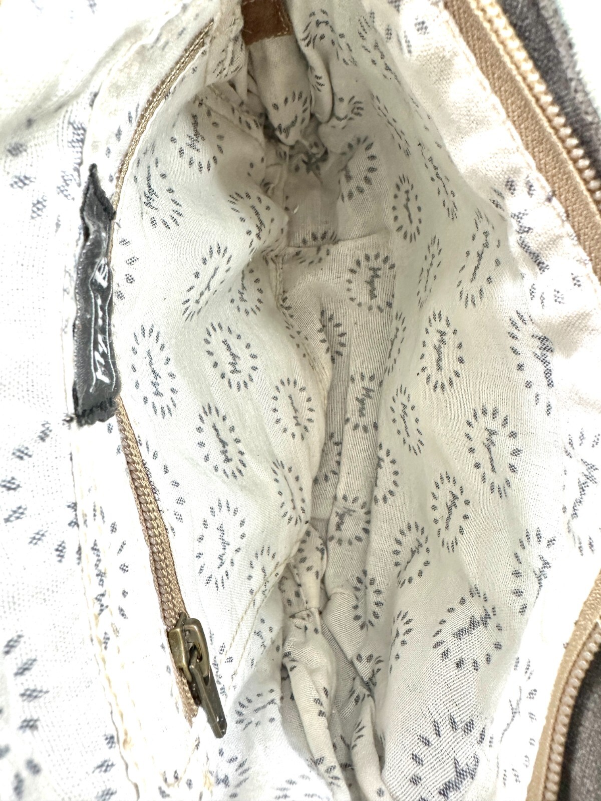 Myra Bag Gray Mint Green Canvas White Hair On Hide Leather Small Crossbody Bag