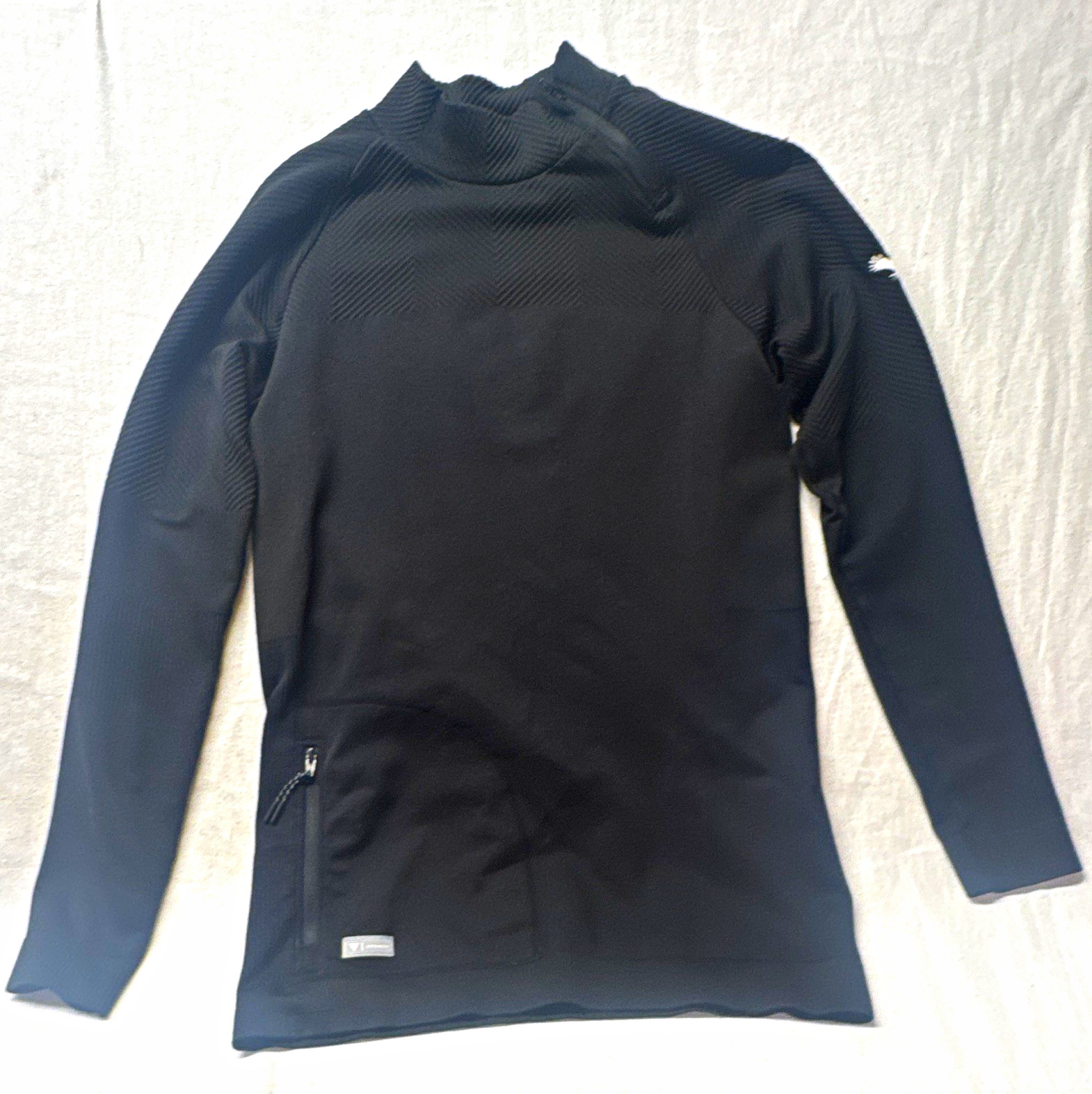 Levelwear Men’s Black 1/4 Zip Mock Neck Long Sleeve Top Zip Pocket M