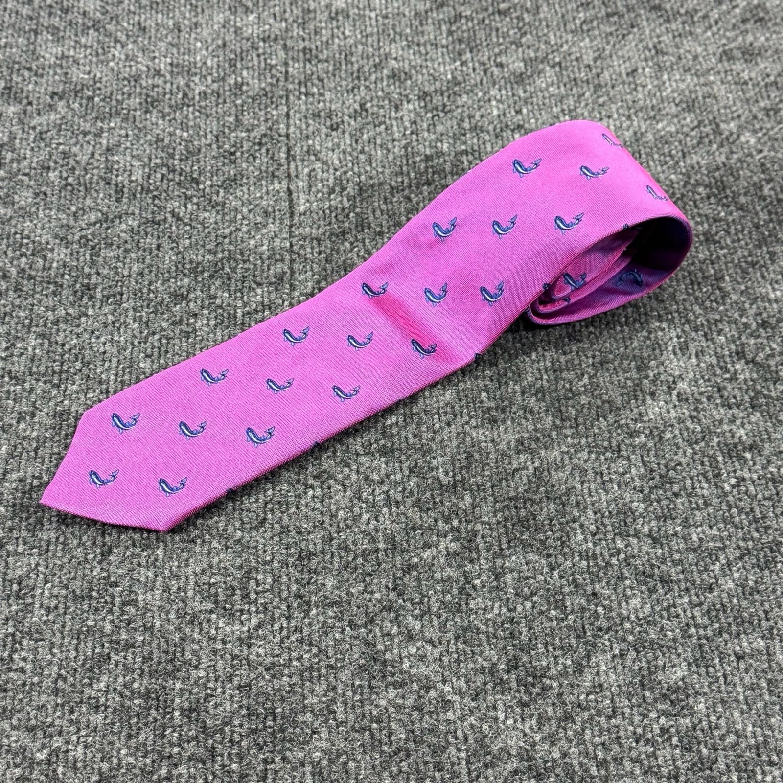 Thomas Pink Jermyn Street London Silk Fish Pattern Tie