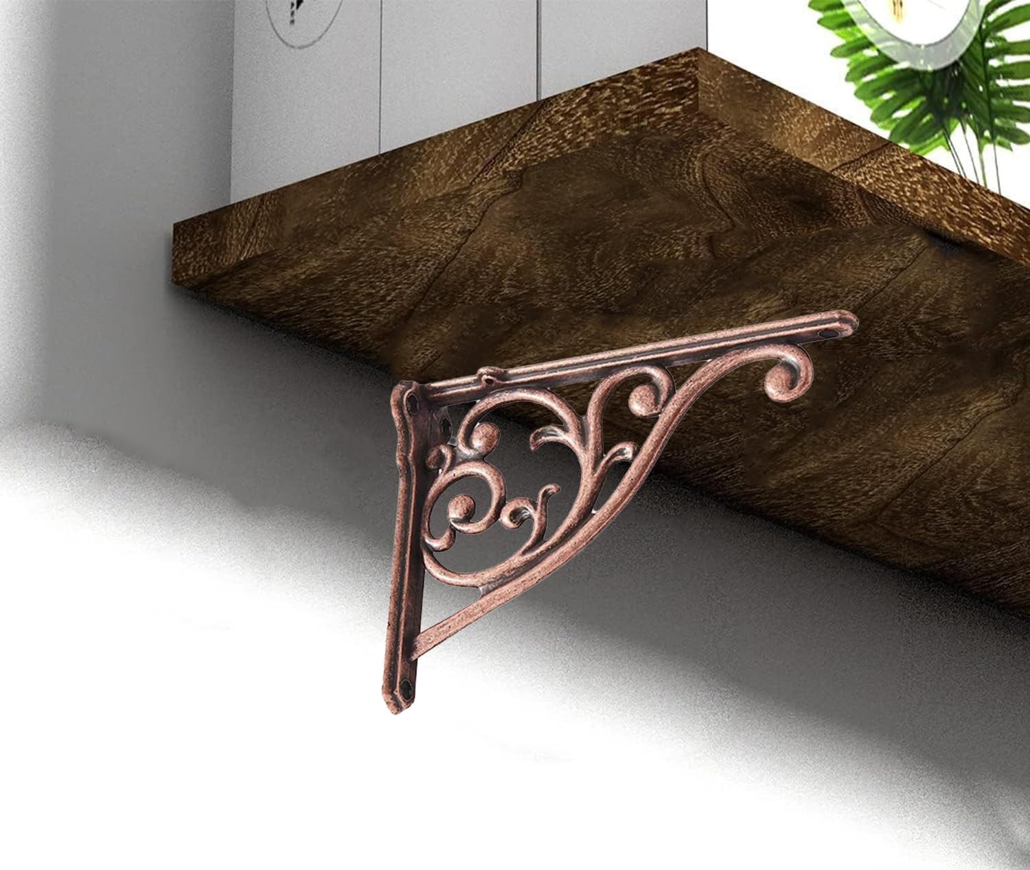 ZAUYX 4x 5″ Antique Copper Heavy Duty Wall Panel Support Brackets Stand