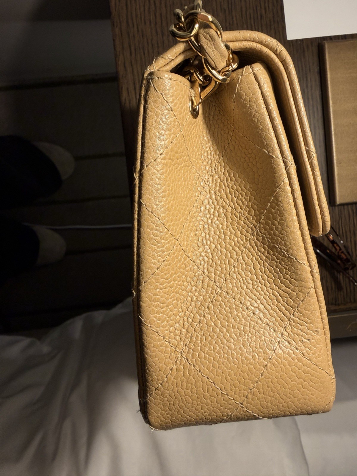 Chanel Beige Quilted Caviar Half Flap Mini – WGACA