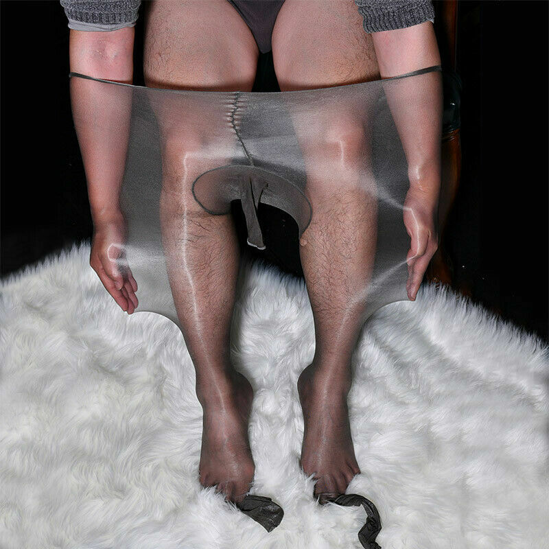 220lbs Plus Size Men Pantyhose Ultra-thin Sheer Shiny Stockings Tights Underwear