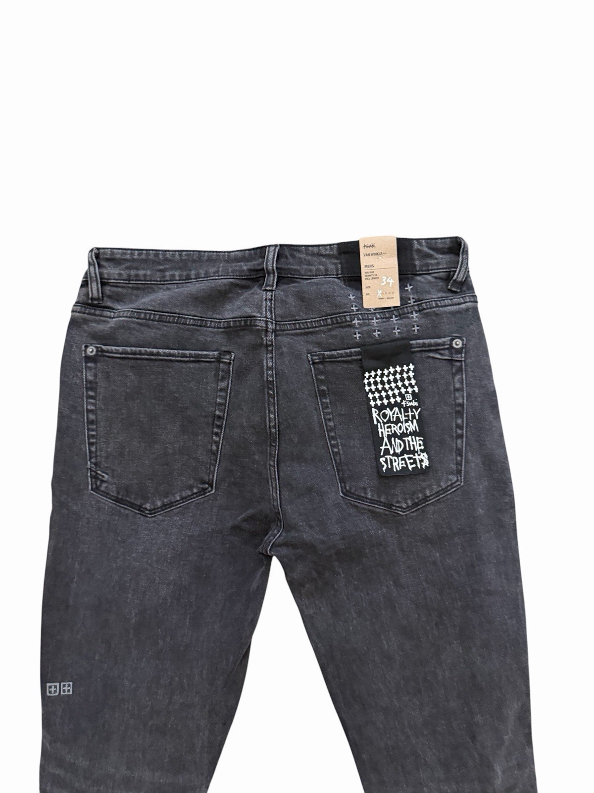Ksubi Van Winkle Rage Black Skinny Jeans Mens Stretch Denim Size 34×32 (34/32)