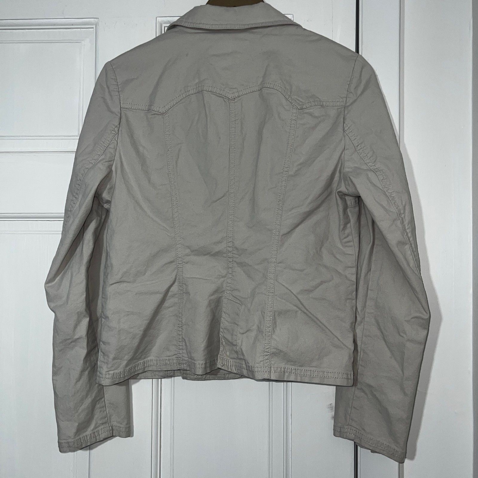 Tommy Hilfiger Stretch Tan Jacket/Blazer Womens Size L 98% Cotton 2% Spandex
