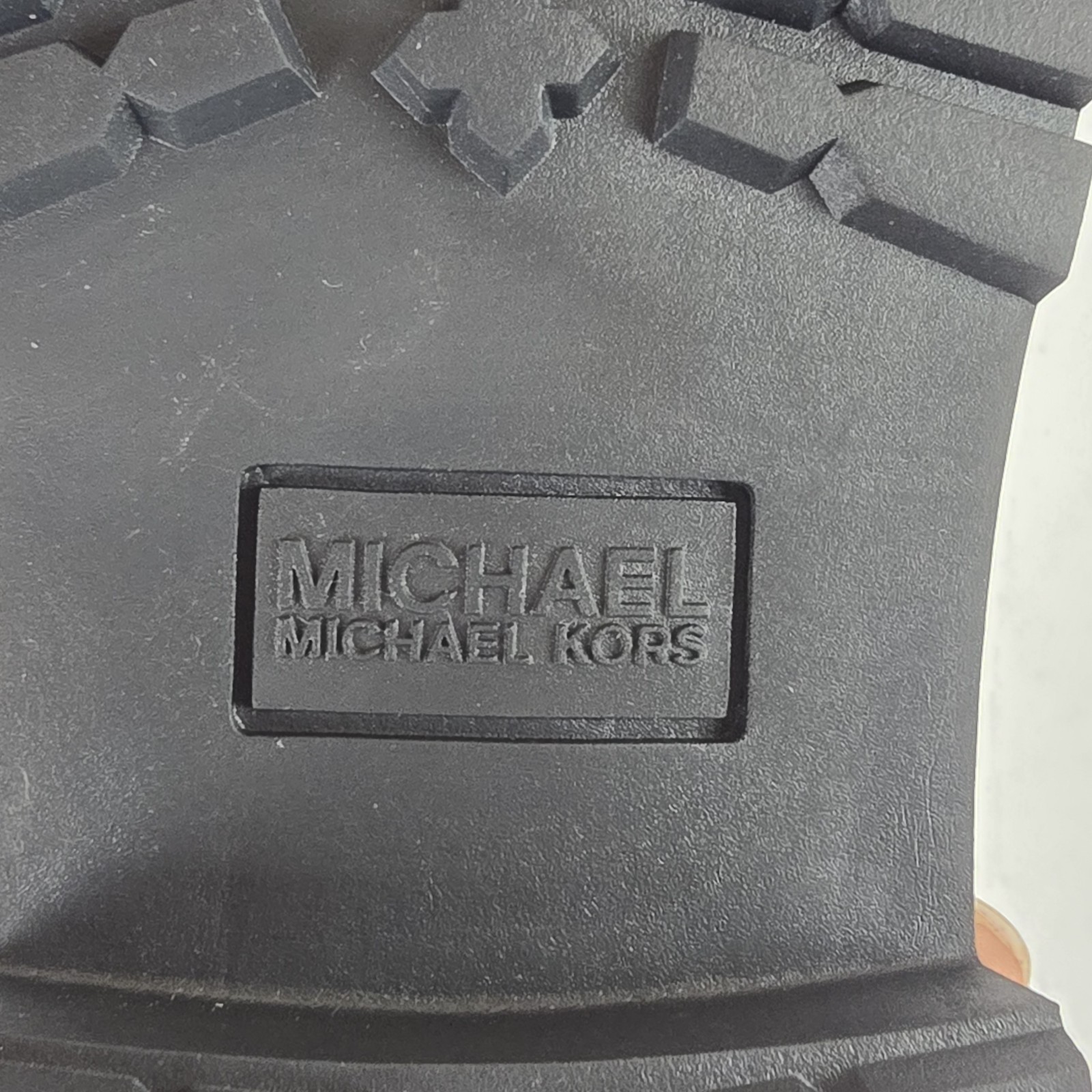 MK Michael Kors Alistair Glitter Combat Boot Black Bling 6M Zipper and Lace Up