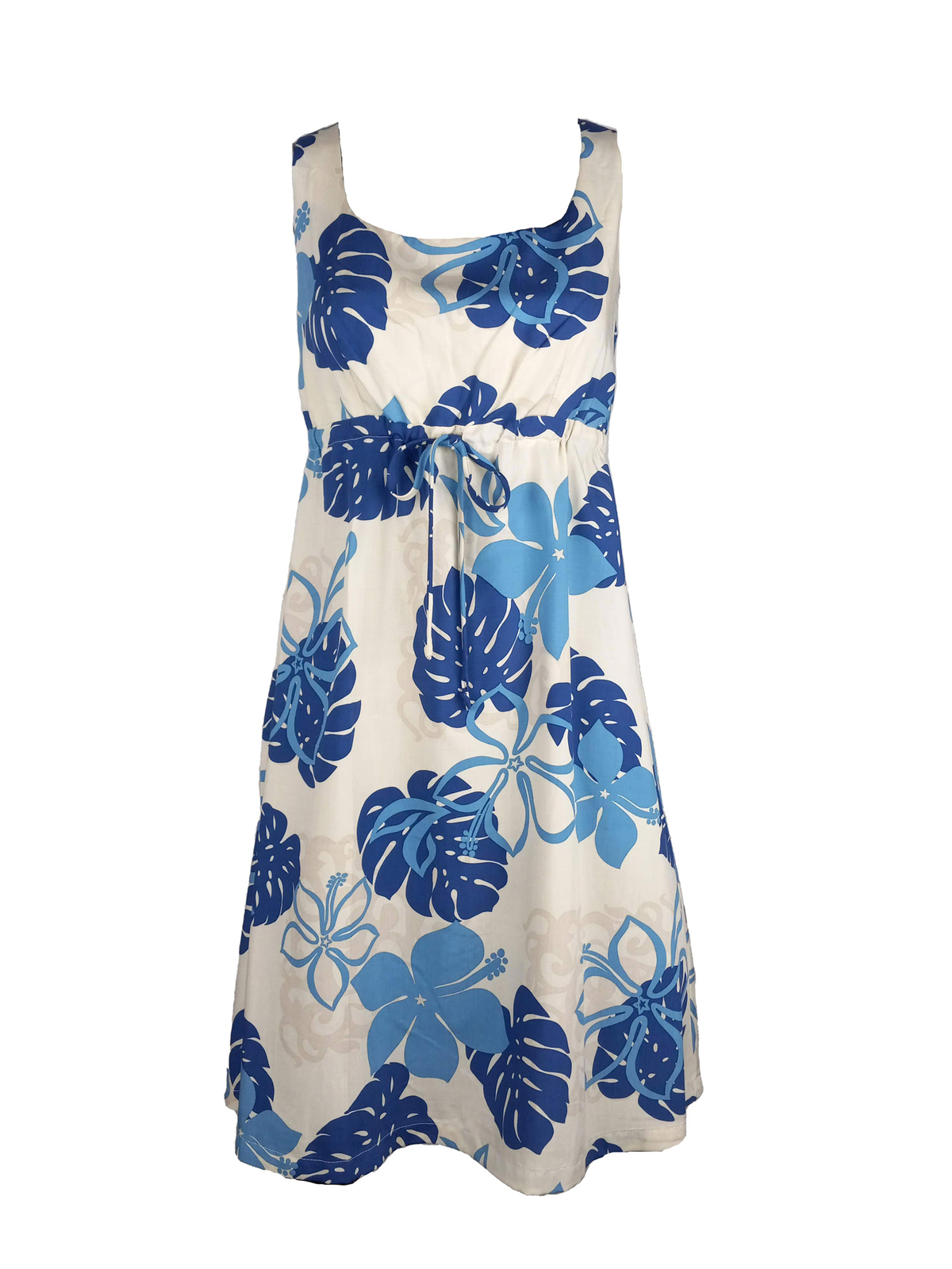 Monstera Season Women’s Empire Tie Front Hawaiian Dress (Regular Fit)