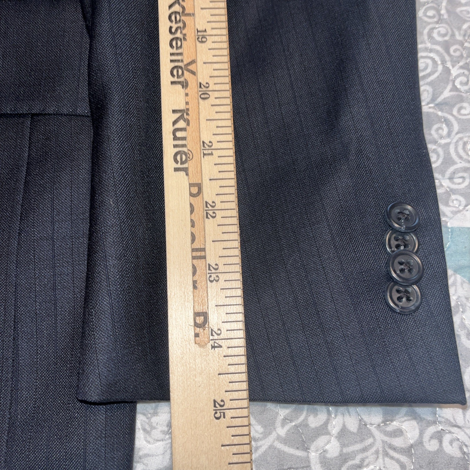 Peter Millar Blazer Men’s 42R Blue Wool 2 Btn Patch Pocket Double Vent Half Line