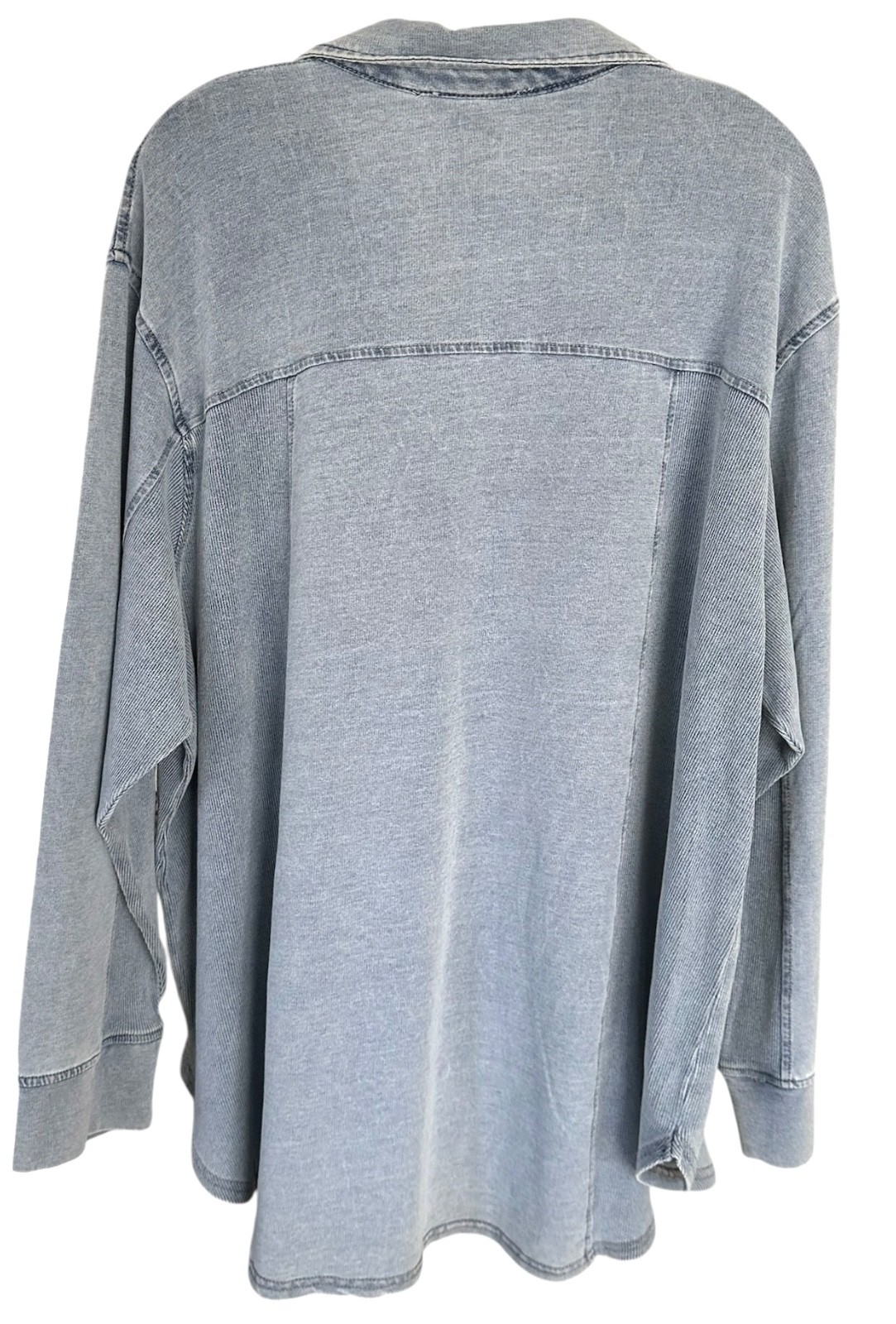 Jane & Delancey Women’s Button Down Shirt Top Denim Look Plus Size 2X Navy