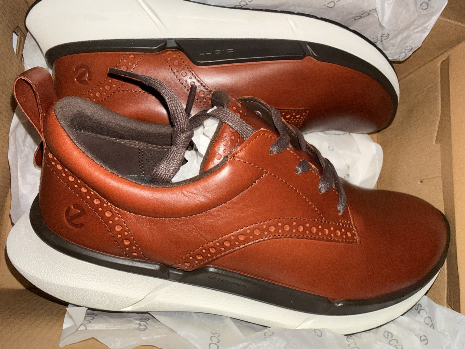 ECCO Biom 2.2 Men’s Hybrid Sneaker Size 42 (USA 8-8.5)Cognac – NEW IN BOX