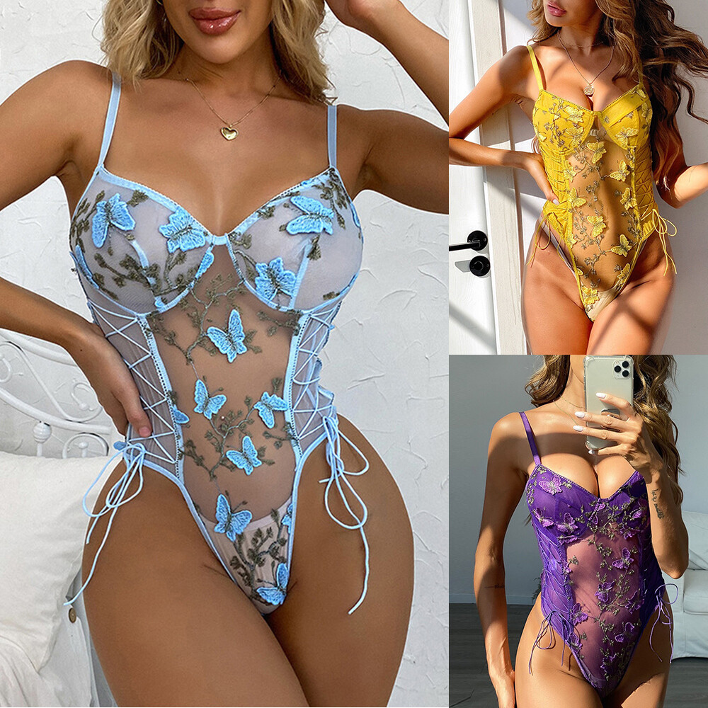 Women’s Sexy-Lingerie Babydoll Sleepwear Underwear Lace Dress G-string Nightwear