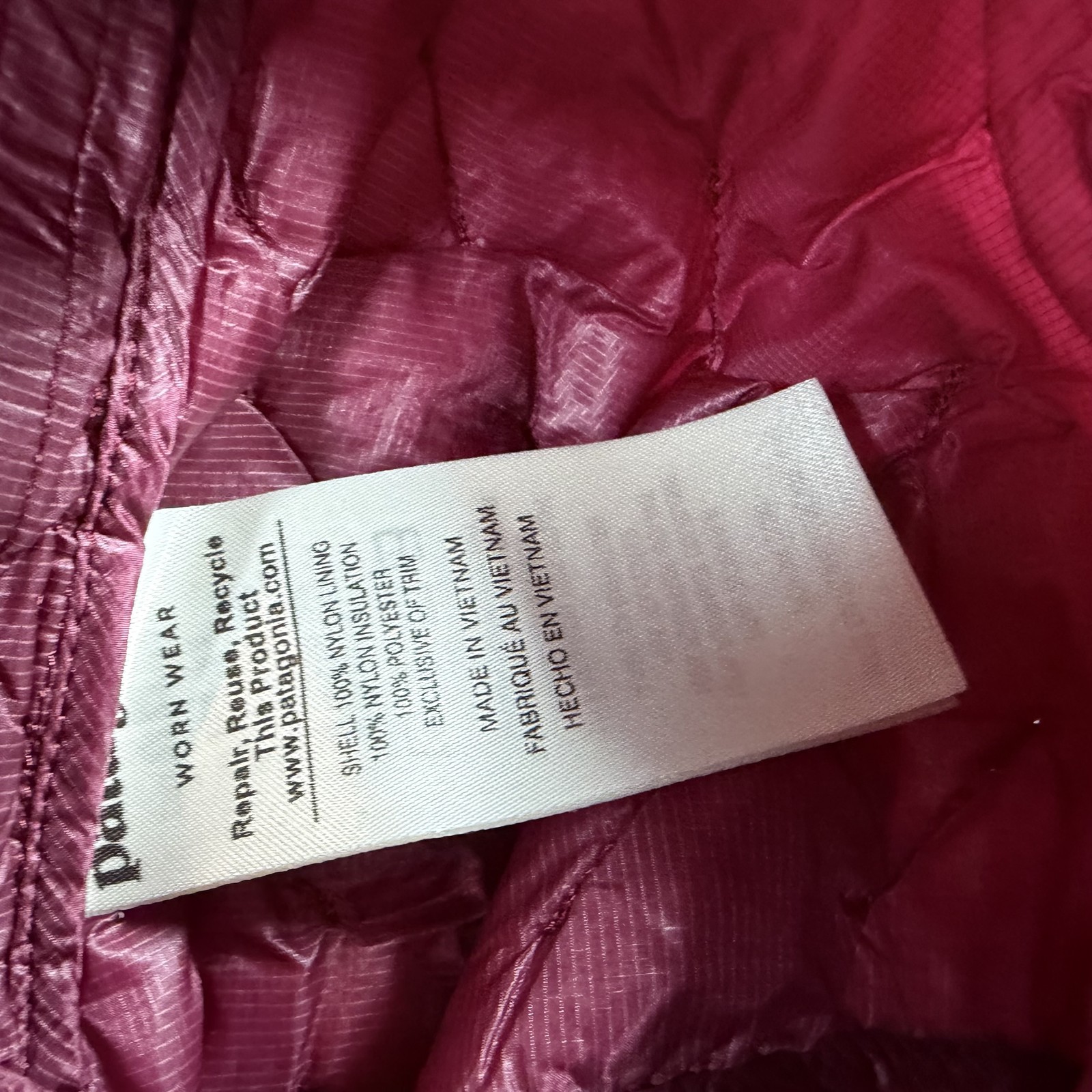Patagonia Nano Puff Jacket Womens Medium Pink Full Zip Quilted Outdoor READ