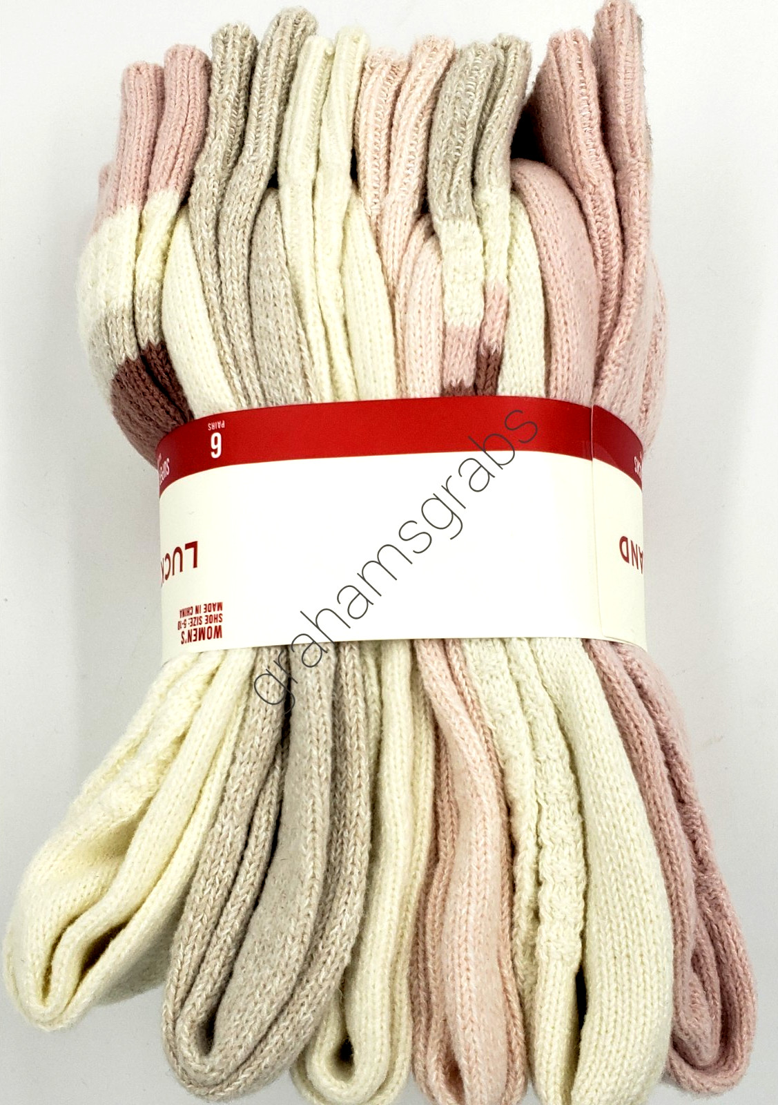SUPER SOFT WOMENS BOOT CREW SOCKS LUCKY BRAND COZY 6-PACK YOUR CHOICE! SZ 5-10