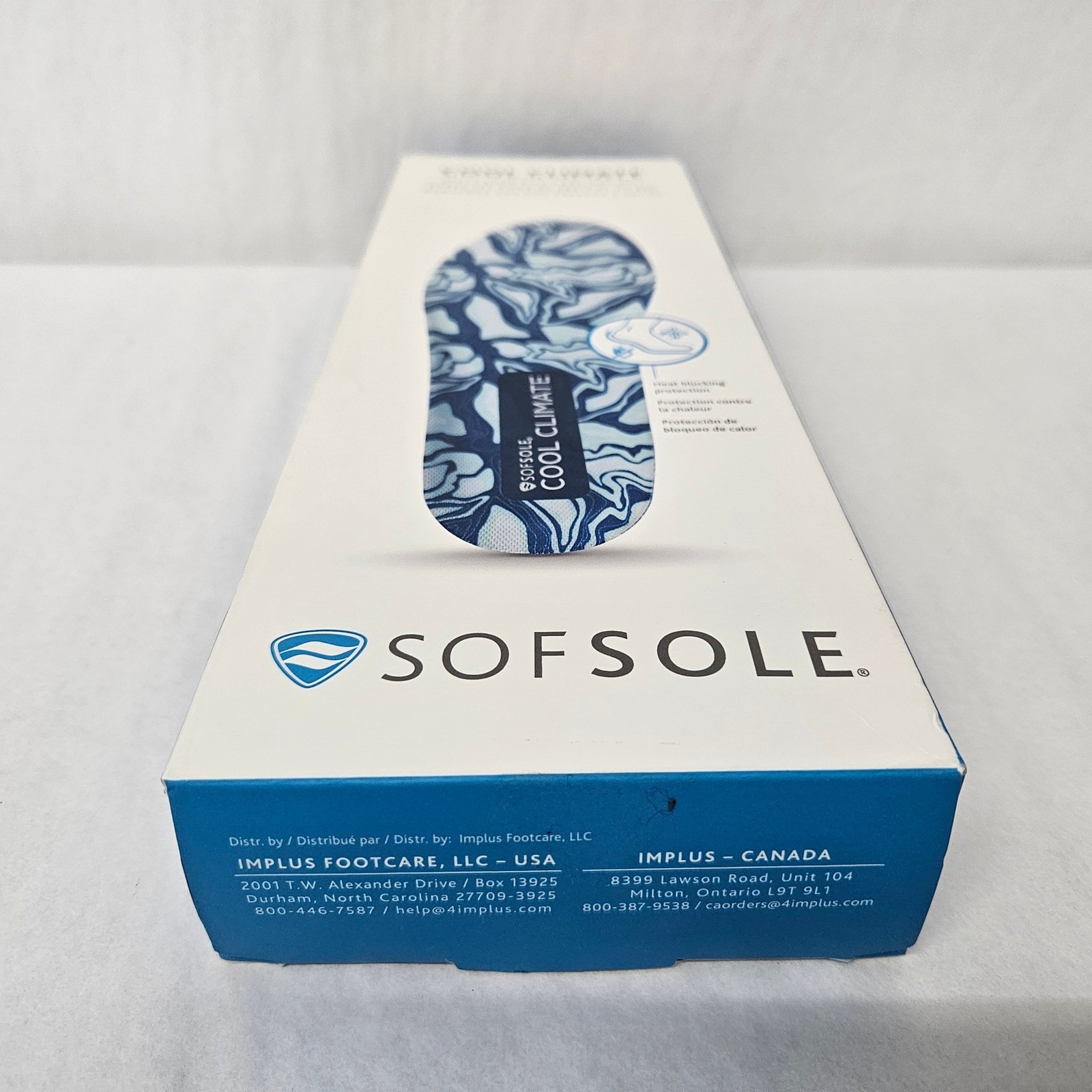Sof Sole Cool Climate Men’s Insoles Trim to Fit Size 7-13 Blue White Marble NEW