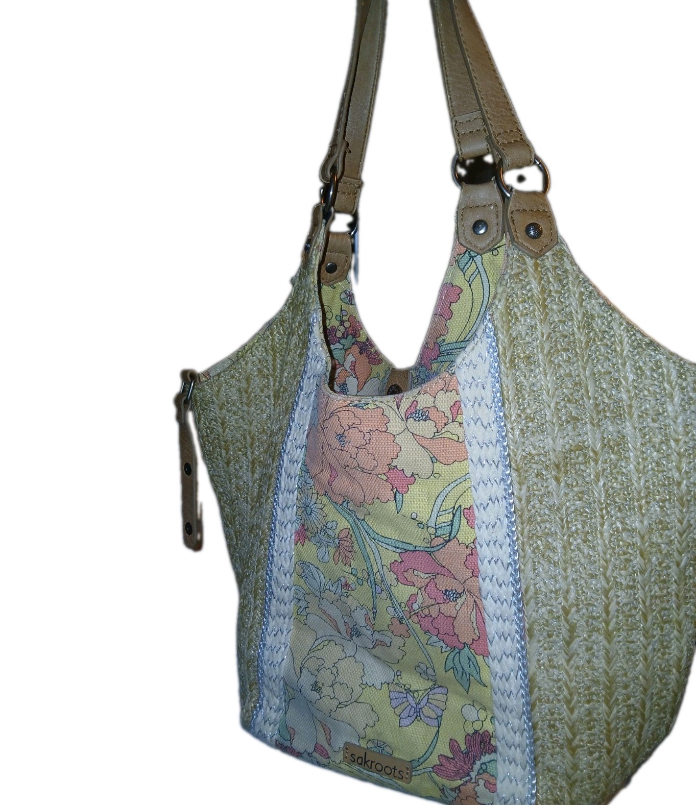 “Sakroots Women’s Roma Straw Large Shopper Optic in Bloom “