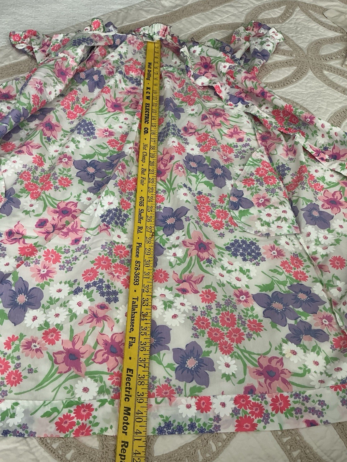 Models Coat VTG Robe Floral Ruffled Snaps Size 14 USA Never Used Authentic NWOT