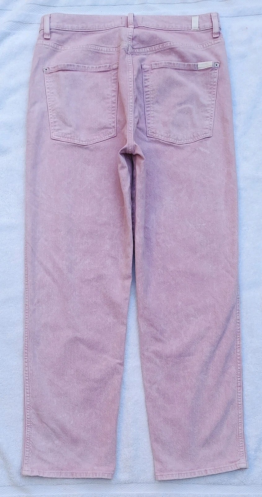 7 FOR ALL MANKIND Jeans Women’s Pink Acid Wash High Waist Cropped Straight 30×28