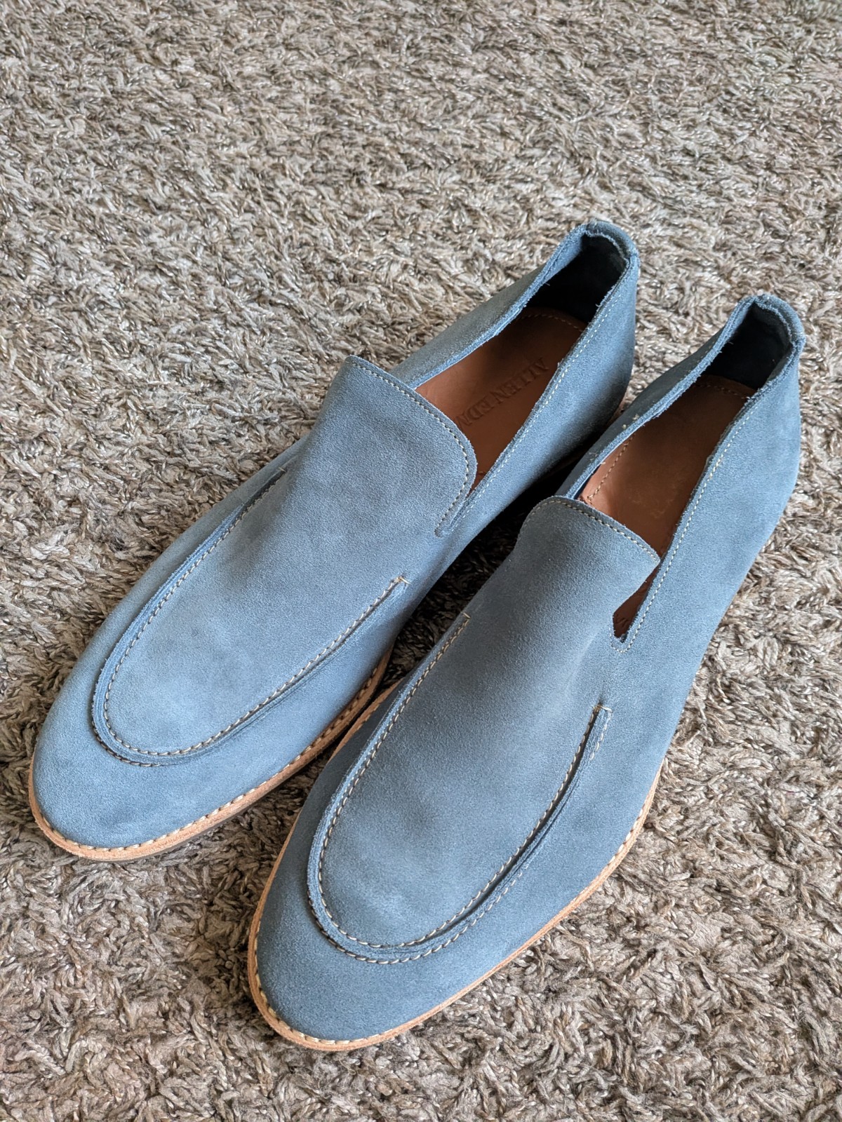 Allen Edmonds Denali Blue Suede Loafer Gum Shoes Men’s 13