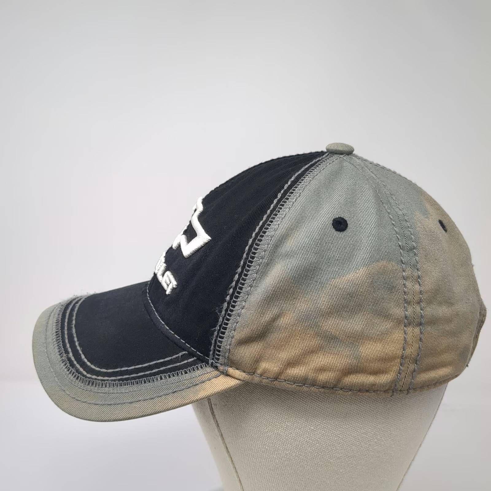 Chevrolet Baseball Cap Black Gray One Size Slideback Hat Contrast Stitching Logo
