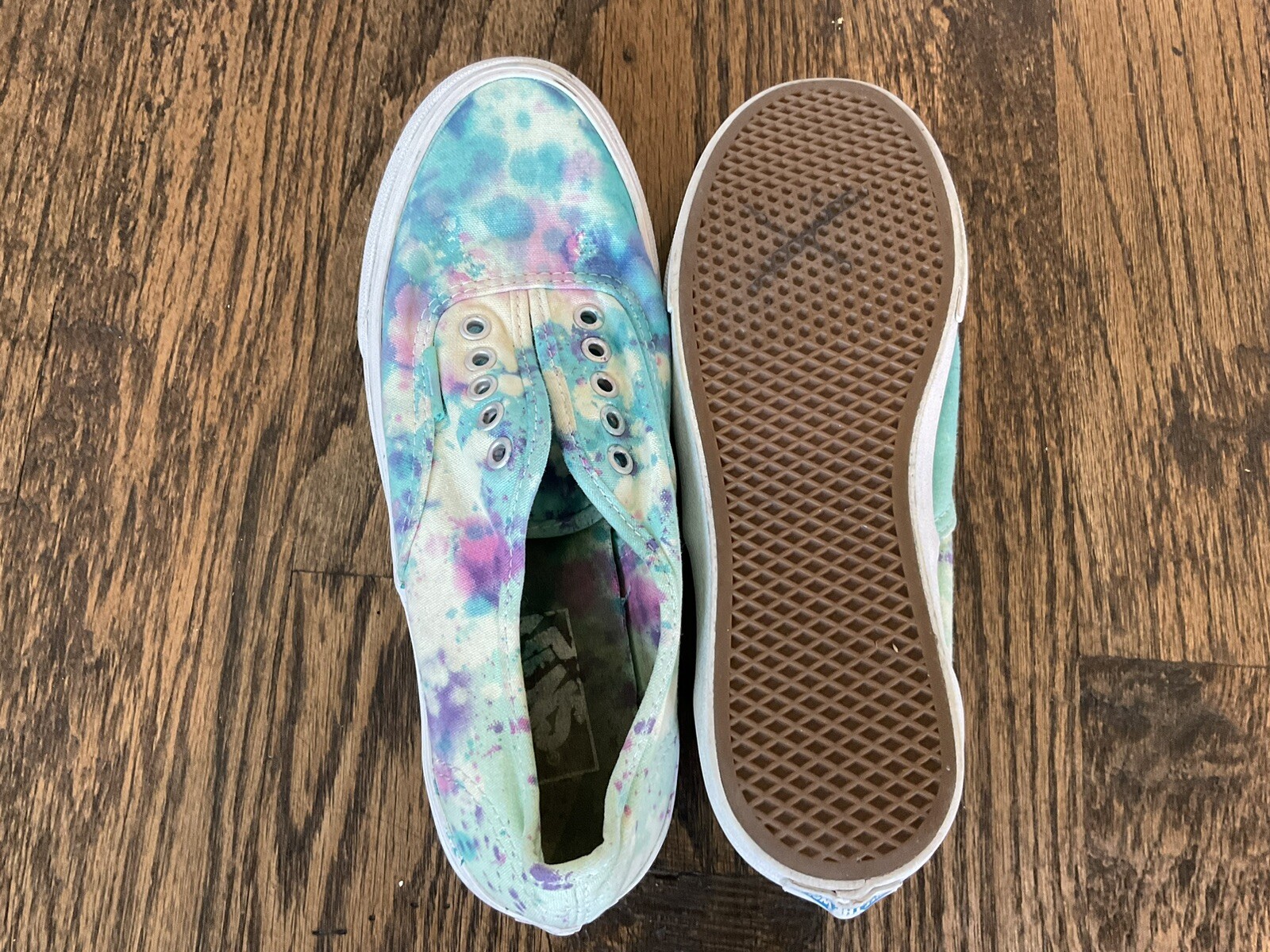 VANS T375 Skate Sneakers Tie Dye Lace Up Skate Shoes US Size Men 5.5 Women 7