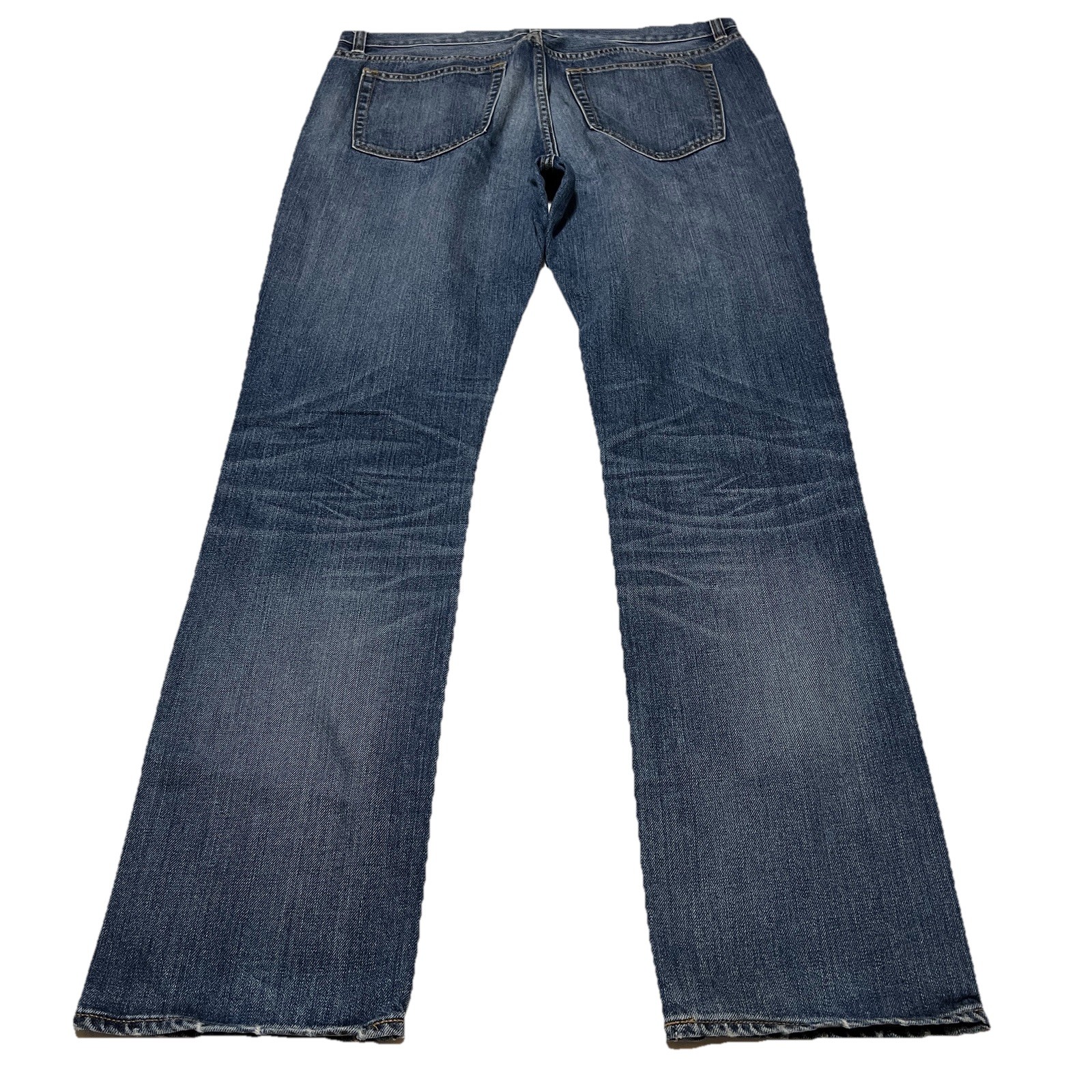 J Crew Mens Size 36×33.5 Distressed Urban Slim Straight Denim Cotton Blue Jeans